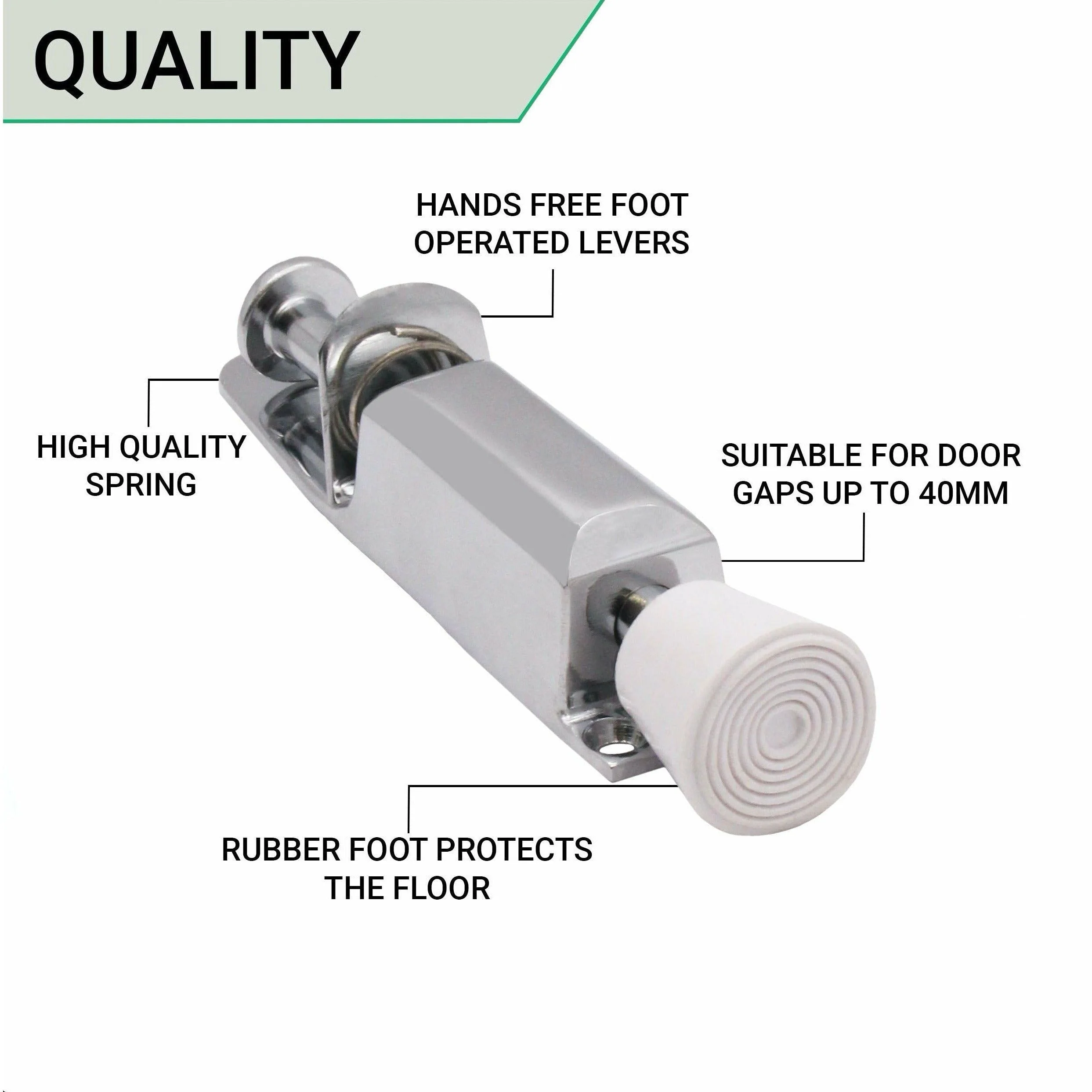 Foot Operated Door Holder - 120mm - Polished Chrome - Image 4