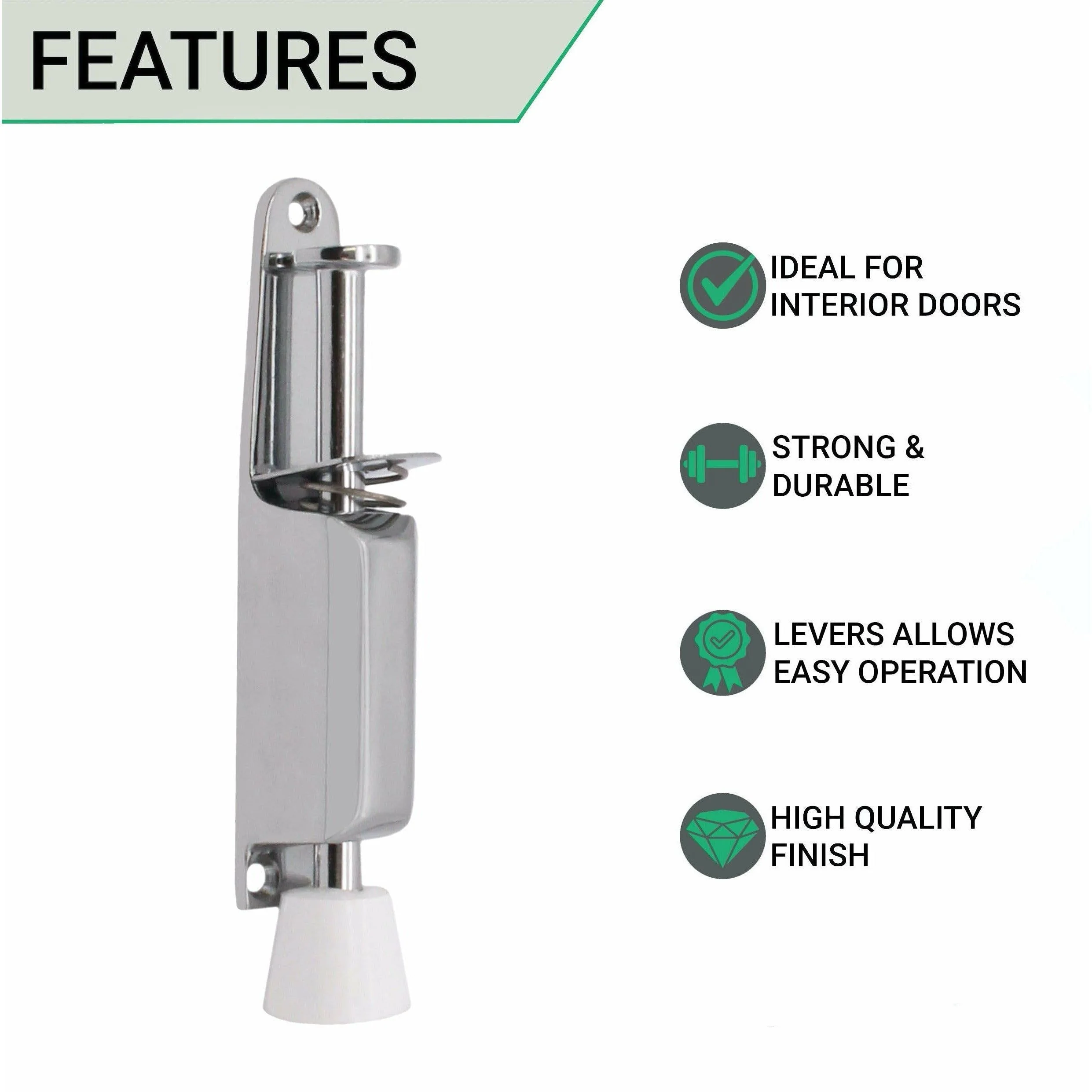 Foot Operated Door Holder - 120mm - Polished Chrome - Image 5