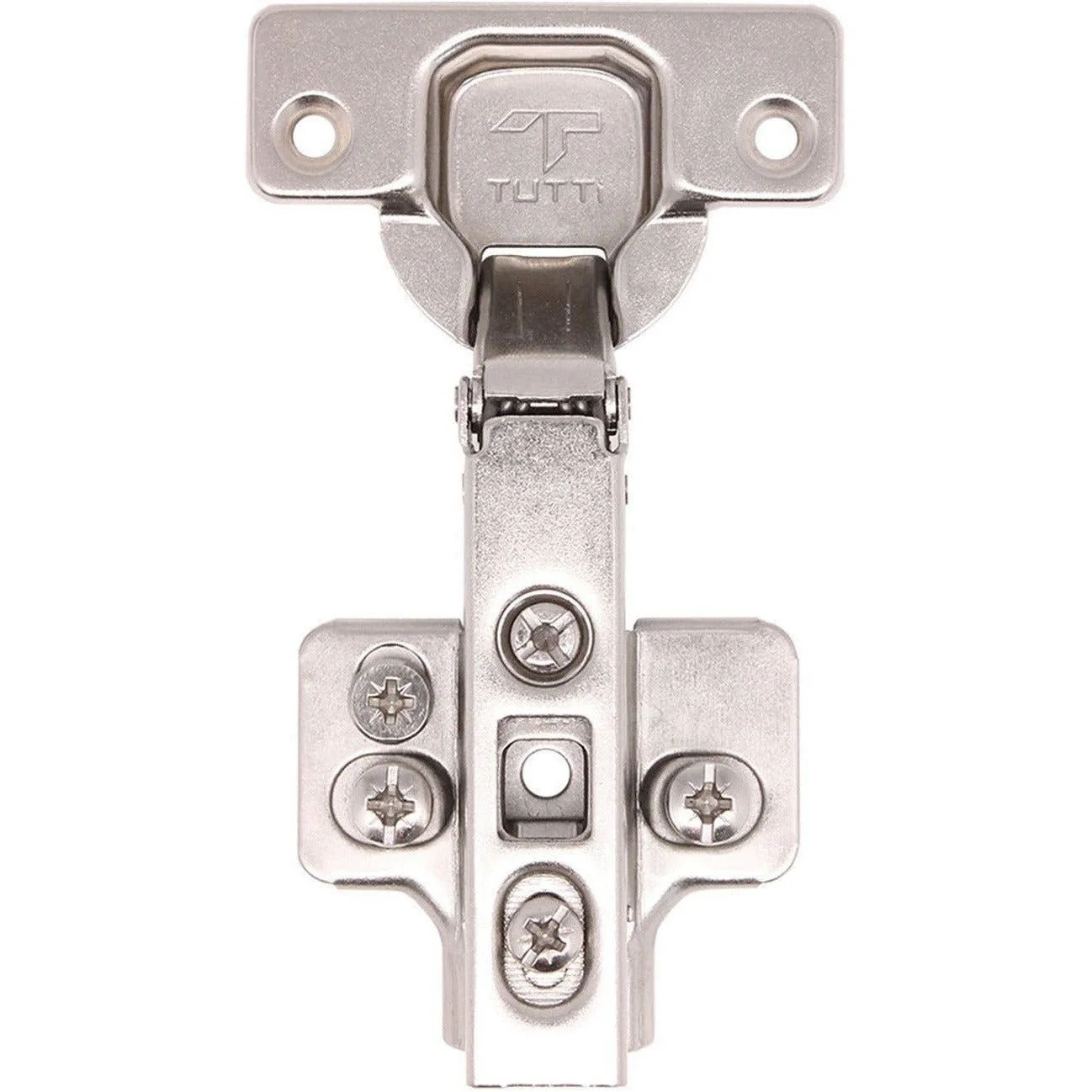 35mm Clip On Sprung Kitchen Cabinet Hinge - FULL OVERLAY 110 Deg c/w Euro Screw on Plate