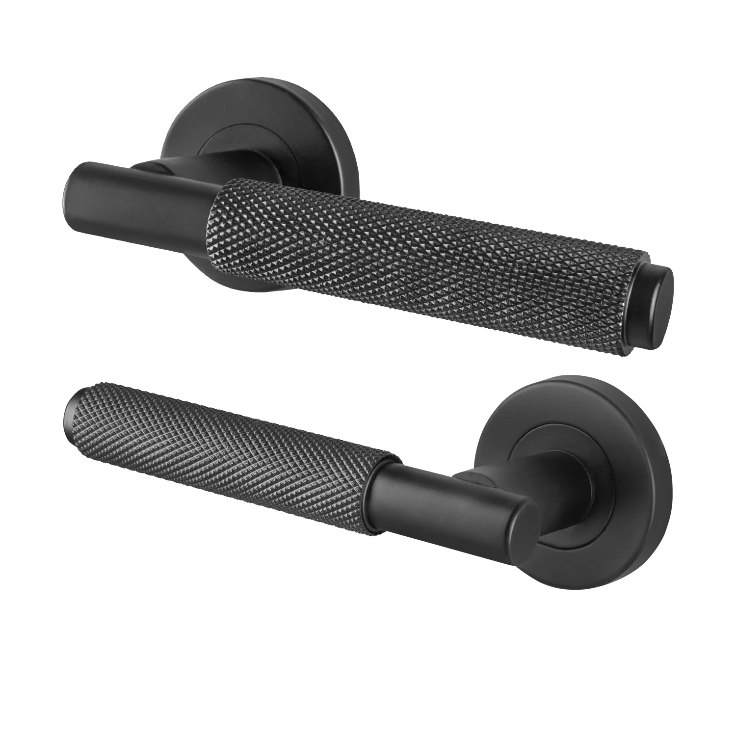 Dinis Matt Black Lever on Rose Door Handles