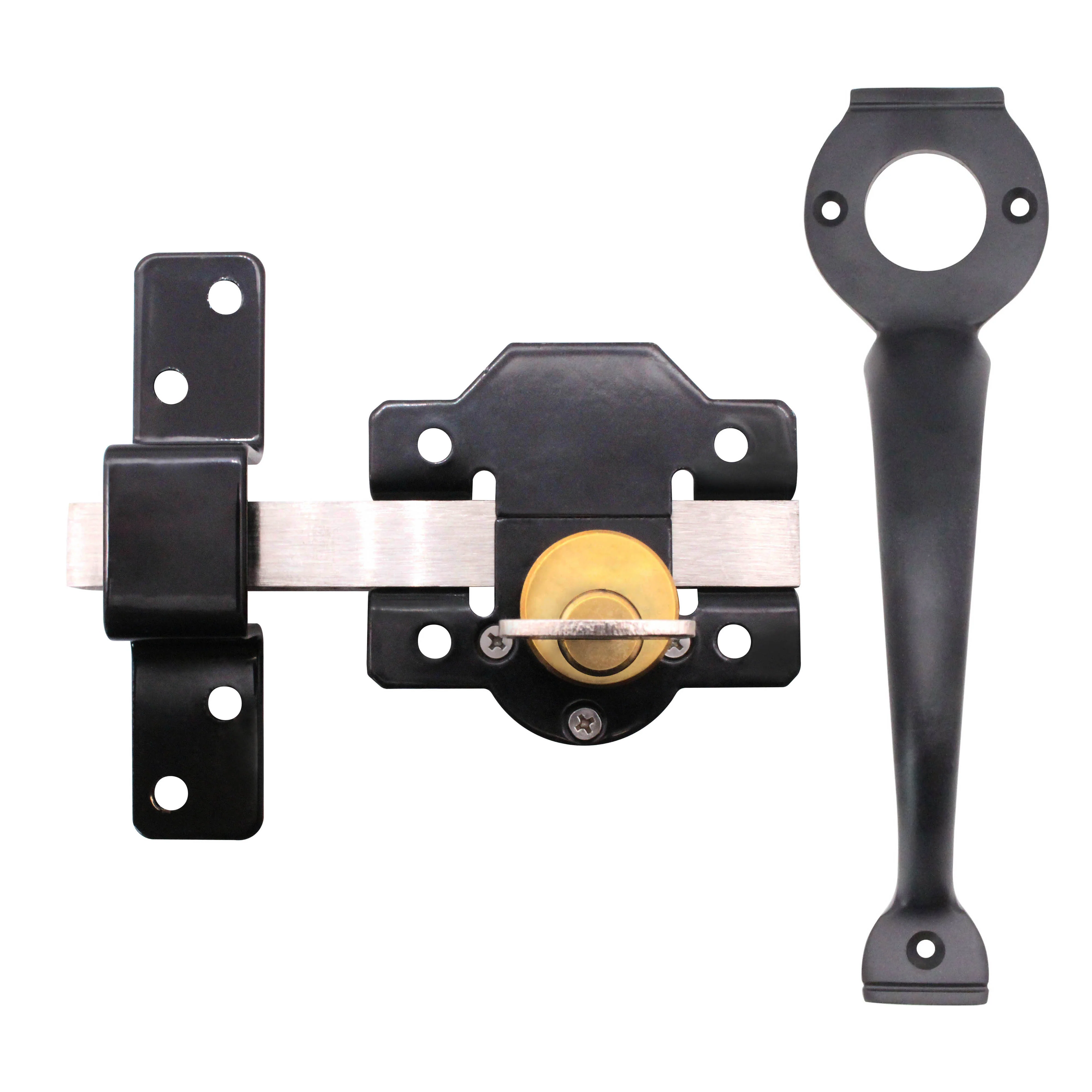 Long Throw Gate Lock & Pull Handle - Single Locking - 70mm