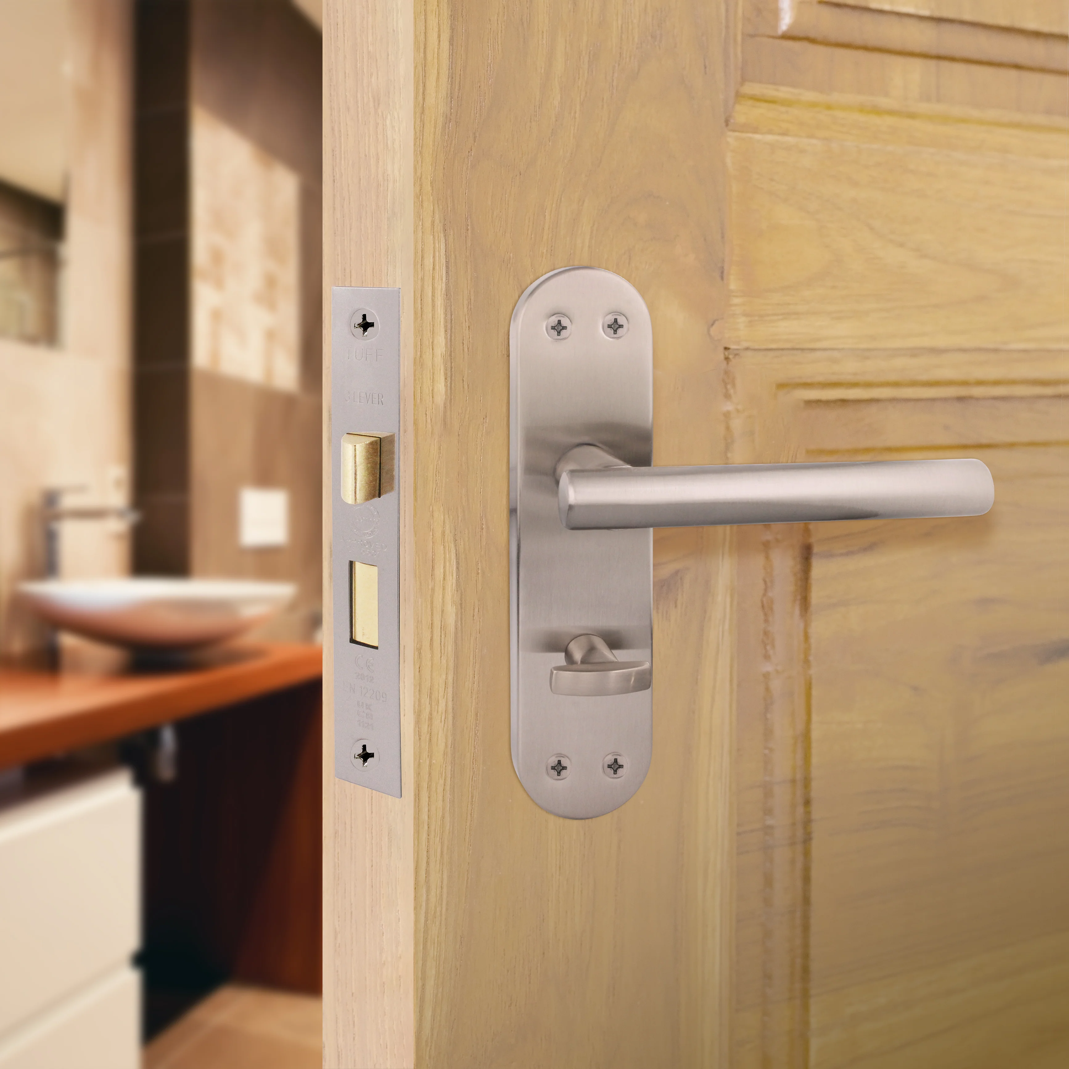 Mortice Bathroom Lock Fire Rated - 80mm Case Size - 57mm Backset - Antique Brass - Image 7