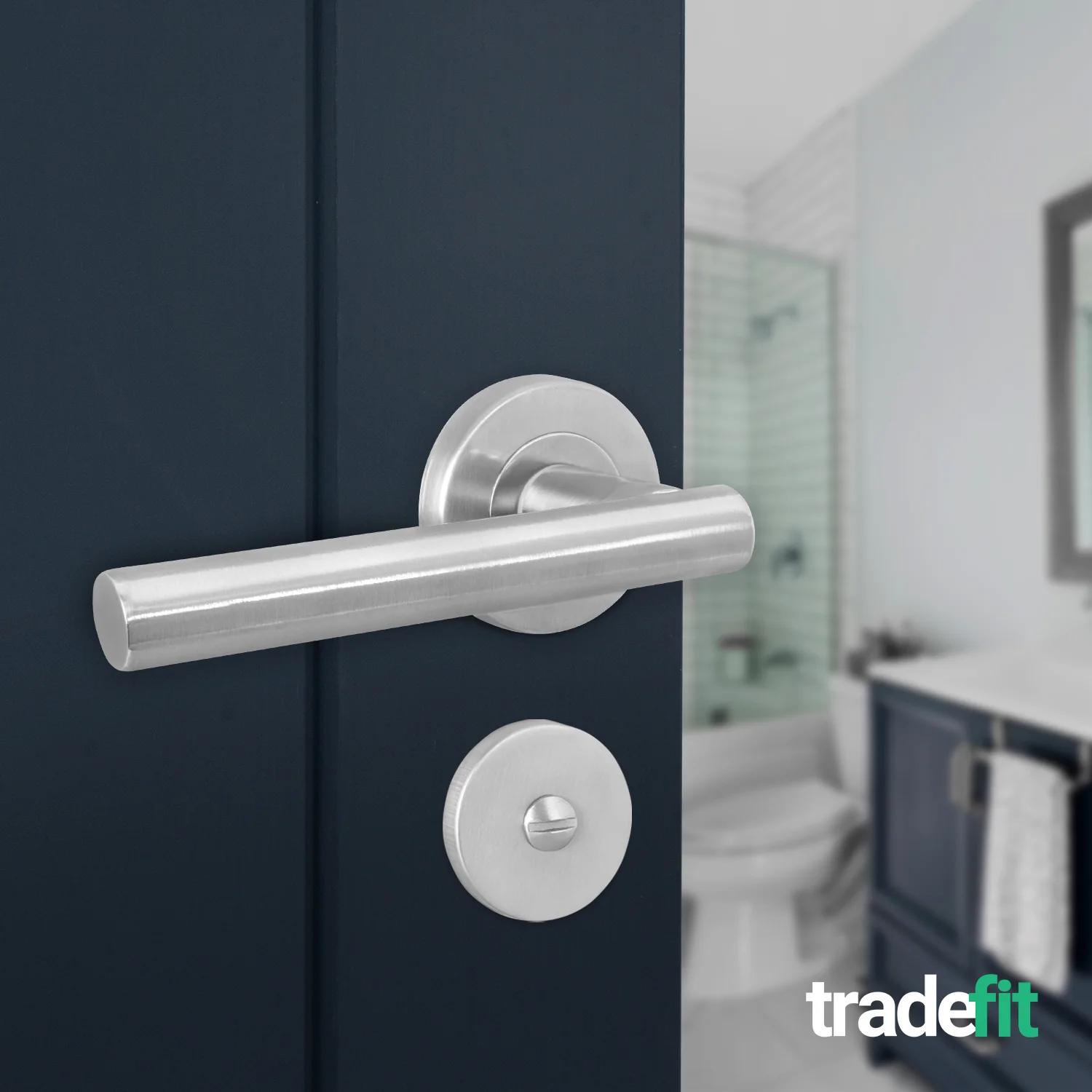 Satin Nickel Bathroom Turn & Release - Image 4