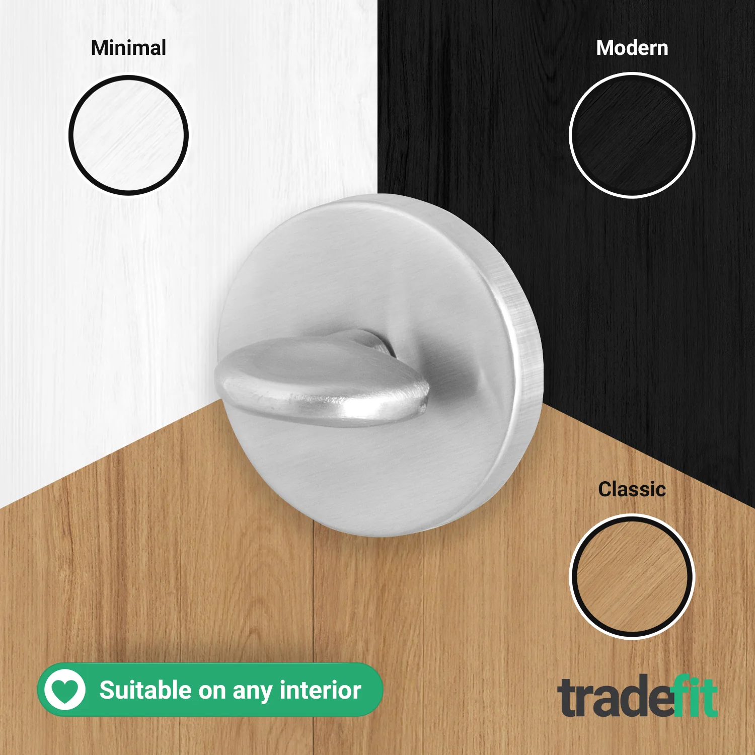 Satin Nickel Bathroom Turn & Release - Image 5