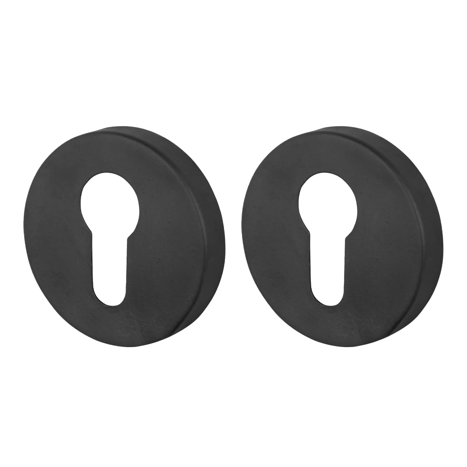 Olbia Euro Profile Keyhole Escutcheon - Matt Black - Pair