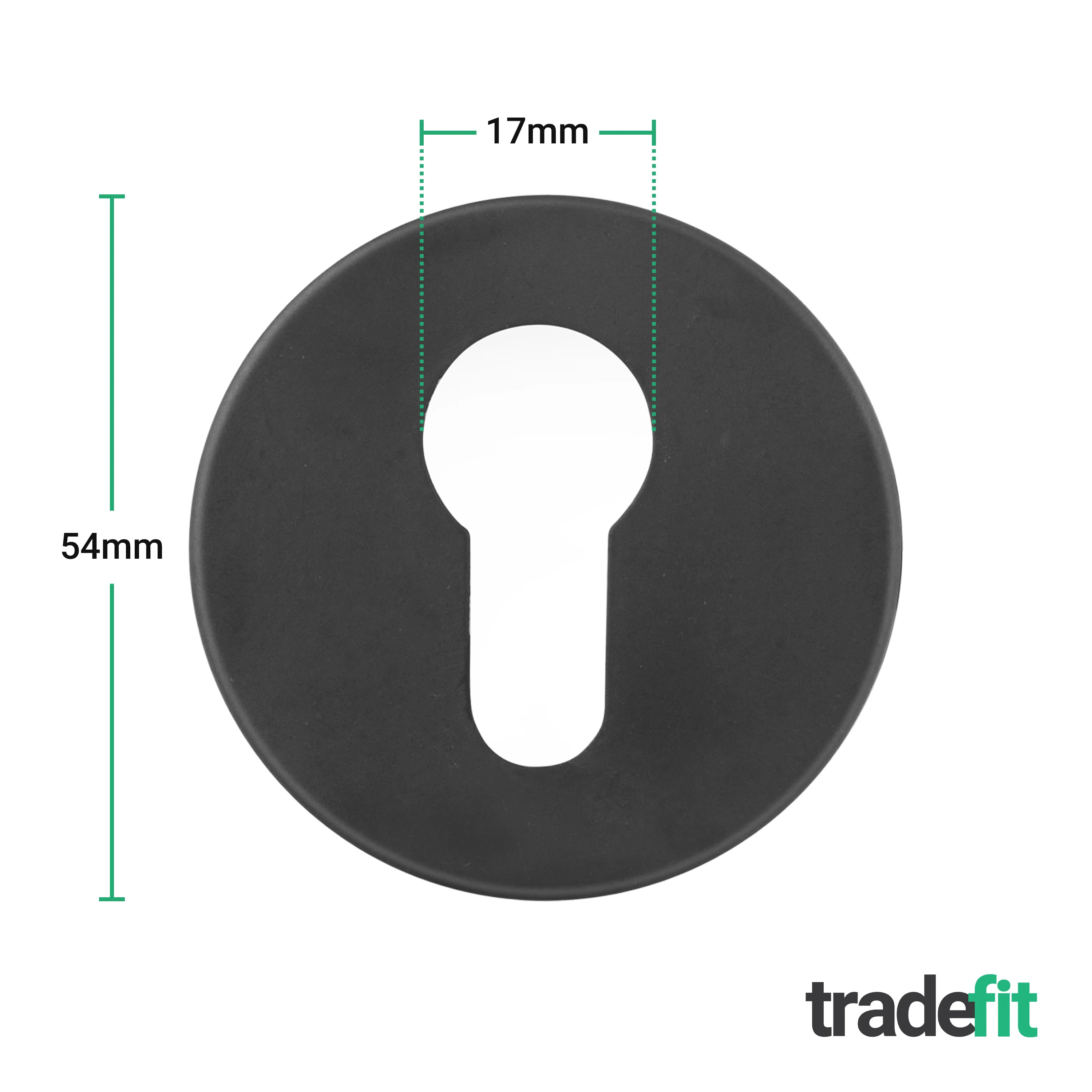 Olbia Euro Profile Keyhole Escutcheon - Matt Black - Pair - Image 2