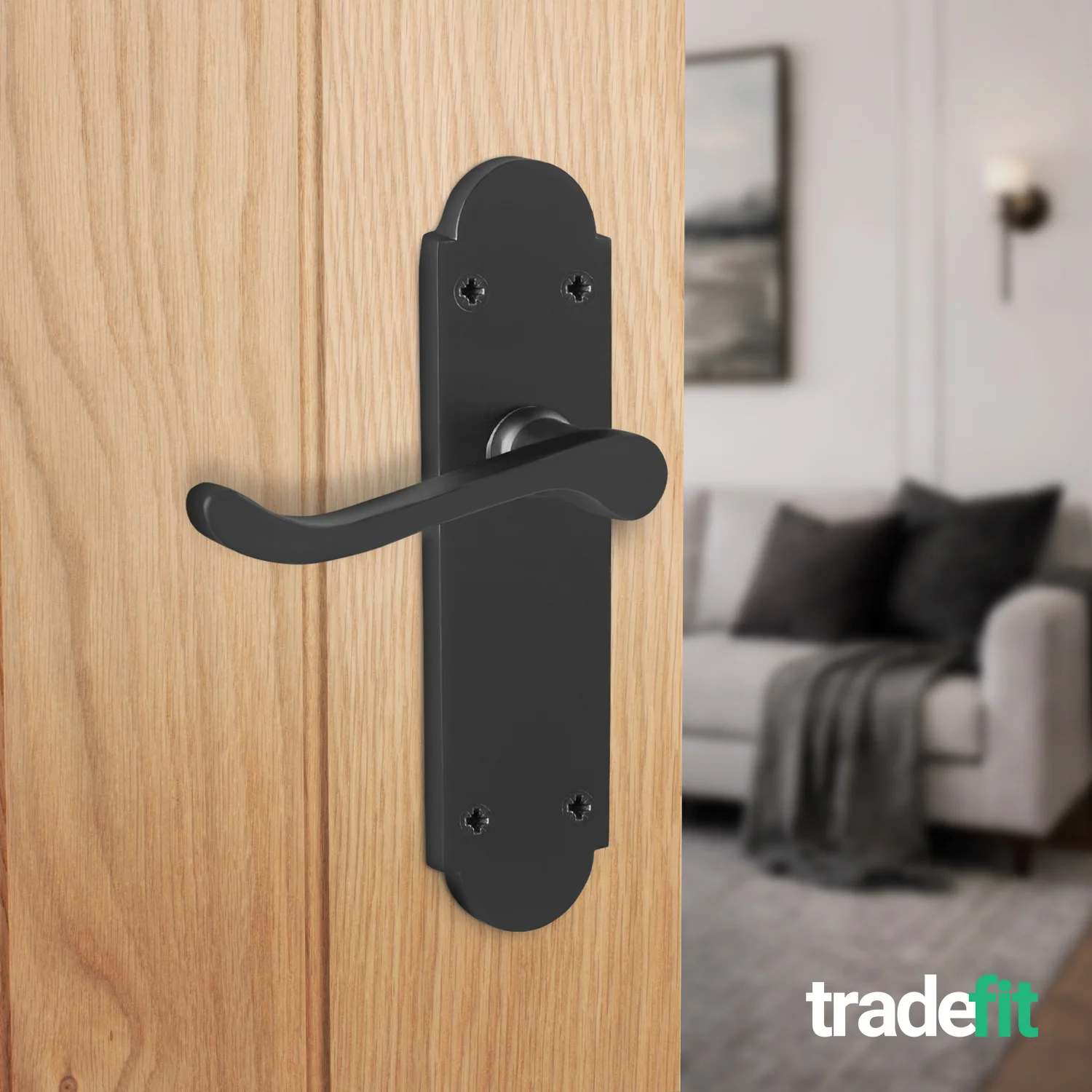 Victorian Rectory Matt Black Lever Door Handle Pack - 76mm Latch - 76mm Hinges - Image 6