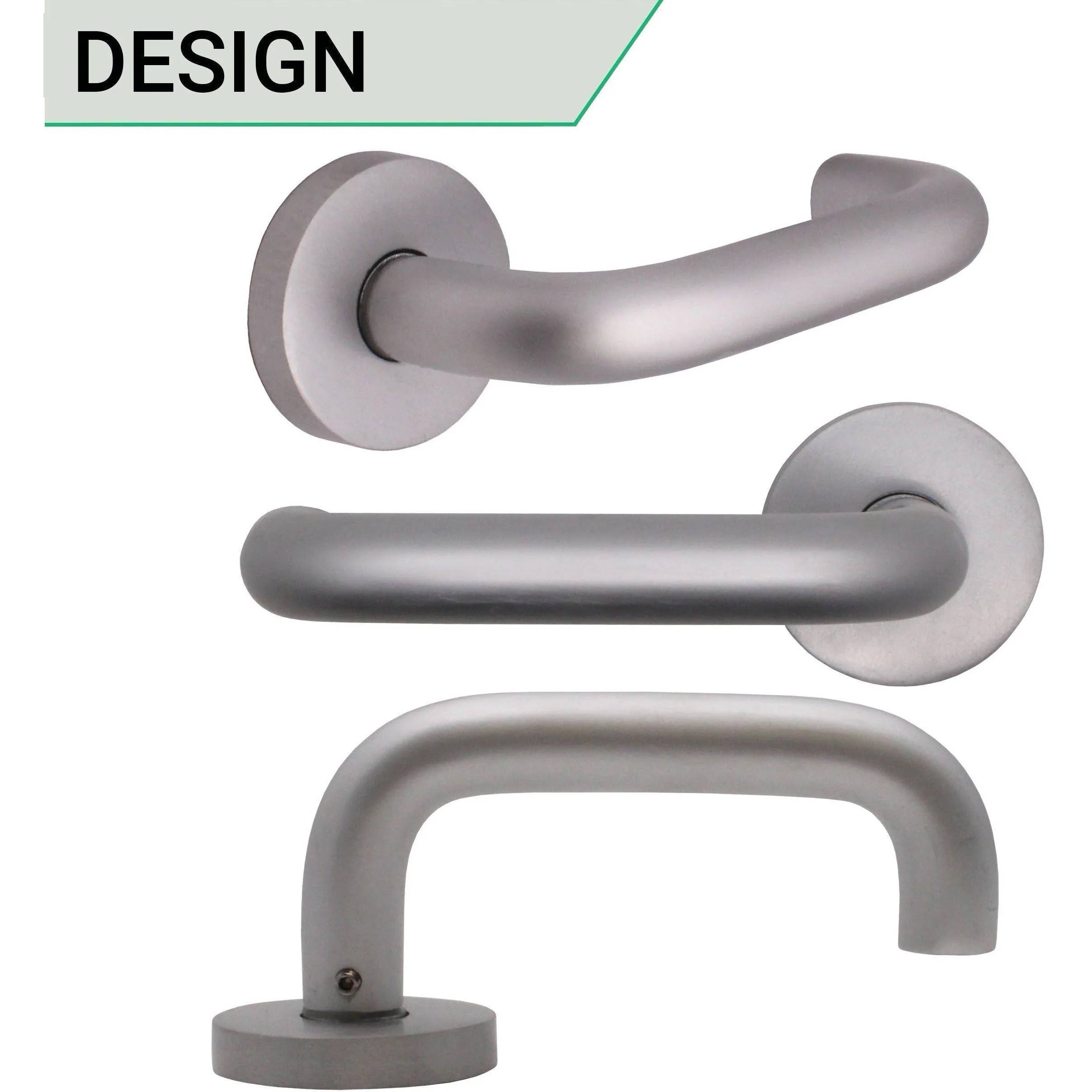 Return To Door Lever on Rose Handle & Latch Kit – Satin Aluminium - 66mm Latch - Image 5