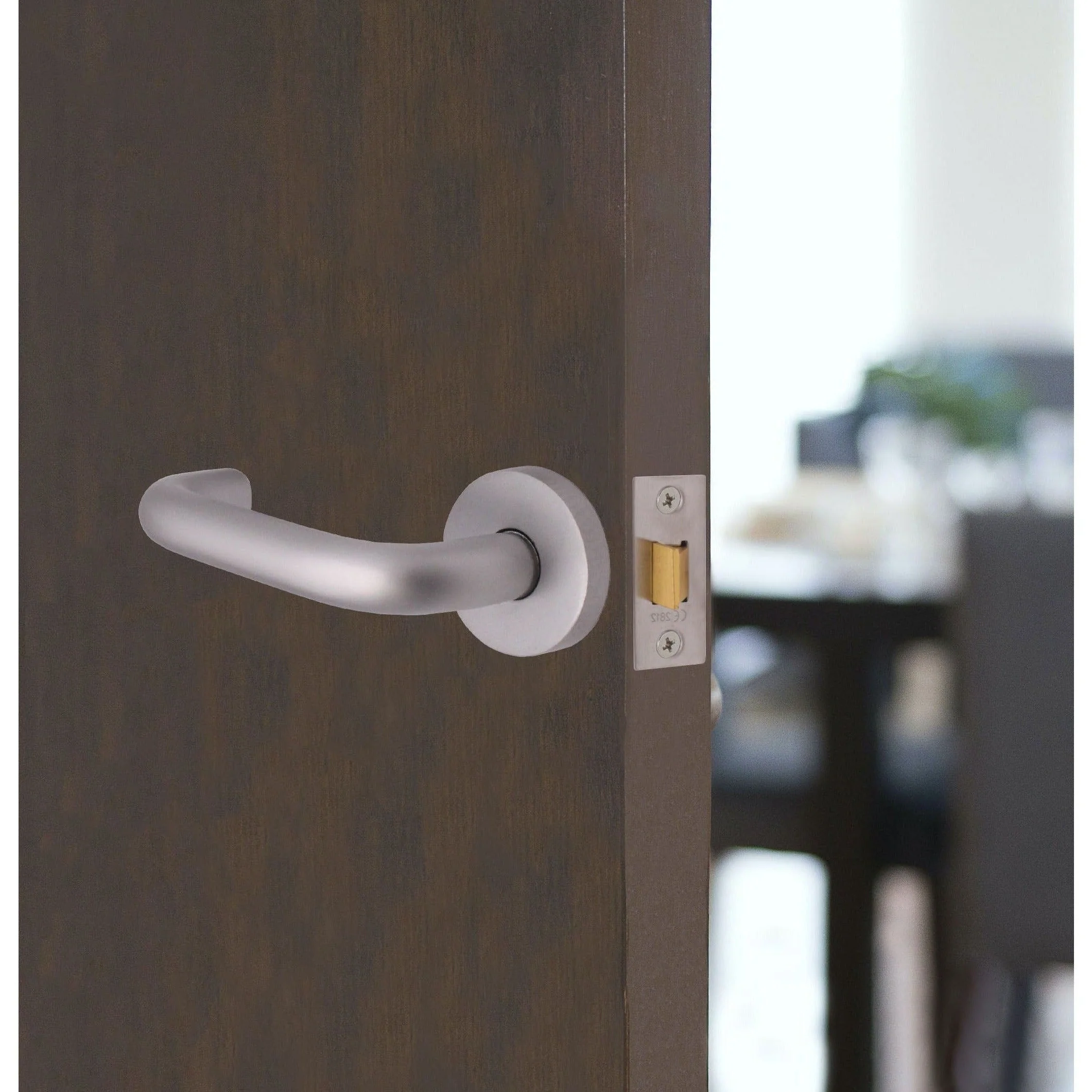 Return To Door Lever on Rose Handle & Latch Kit – Satin Aluminium - 66mm Latch - Image 6
