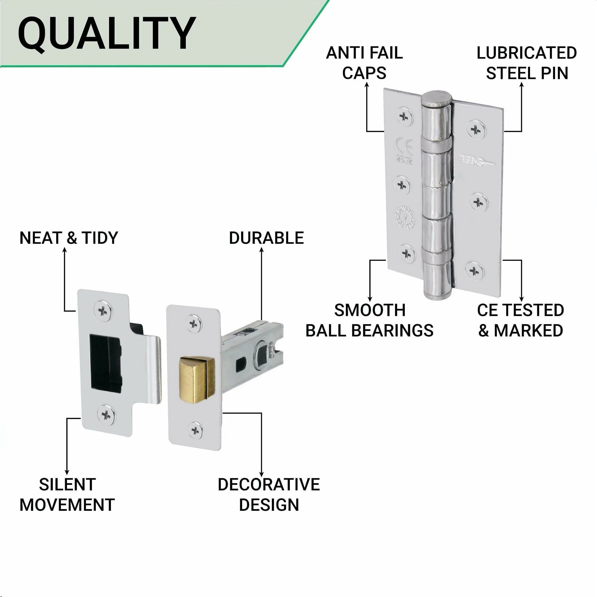 Sassari Polished Chrome Lever Door Handle Pack - Latch - Image 4