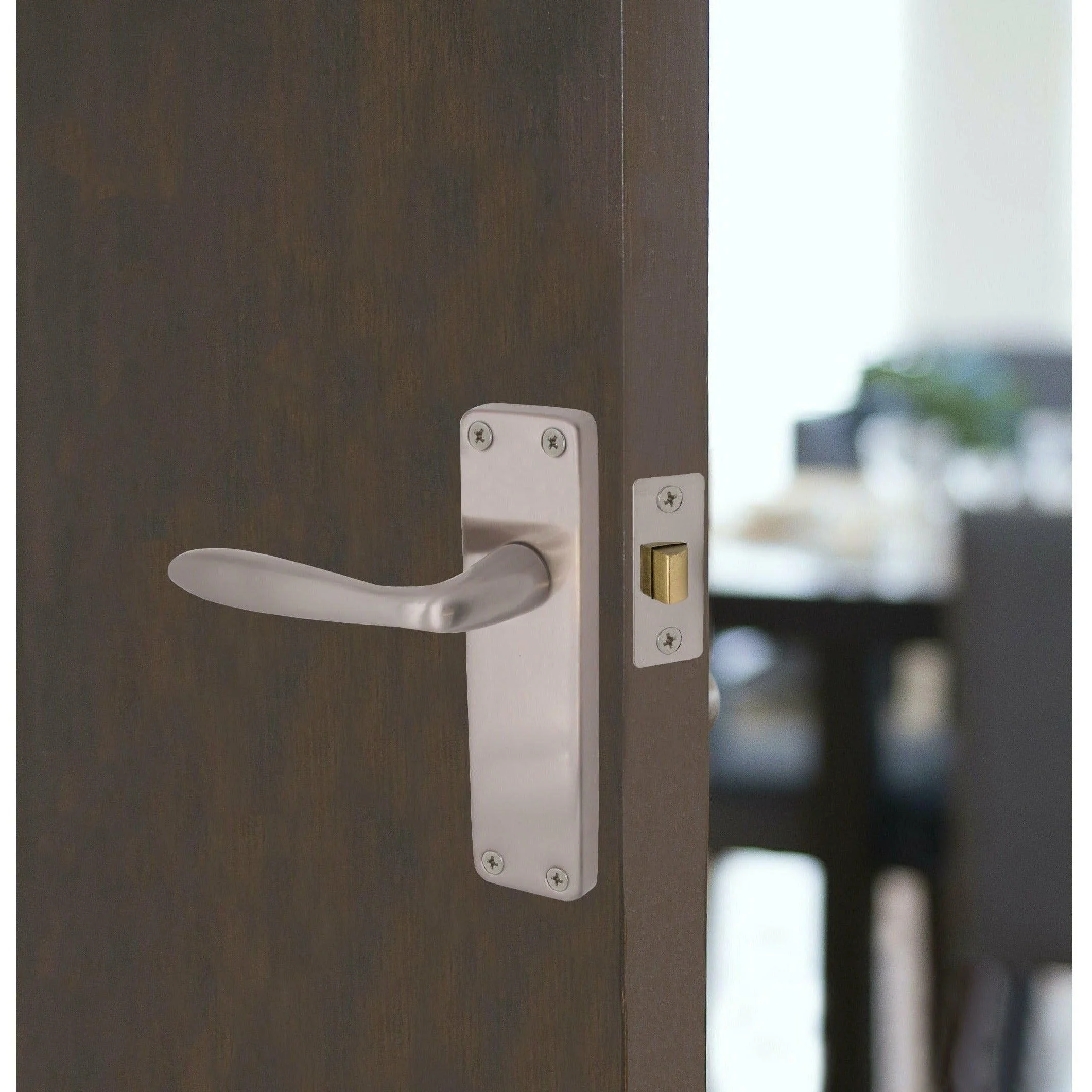 Sassari Satin Nickel Lever Door Handle Pack - Latch - Image 6