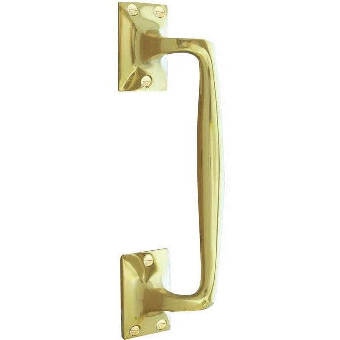 Cranked Door Pull Handle - 250mm - Polished Brass