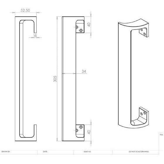 Cranked Pull Handle -225mm - Satin Aluminium - Image 2