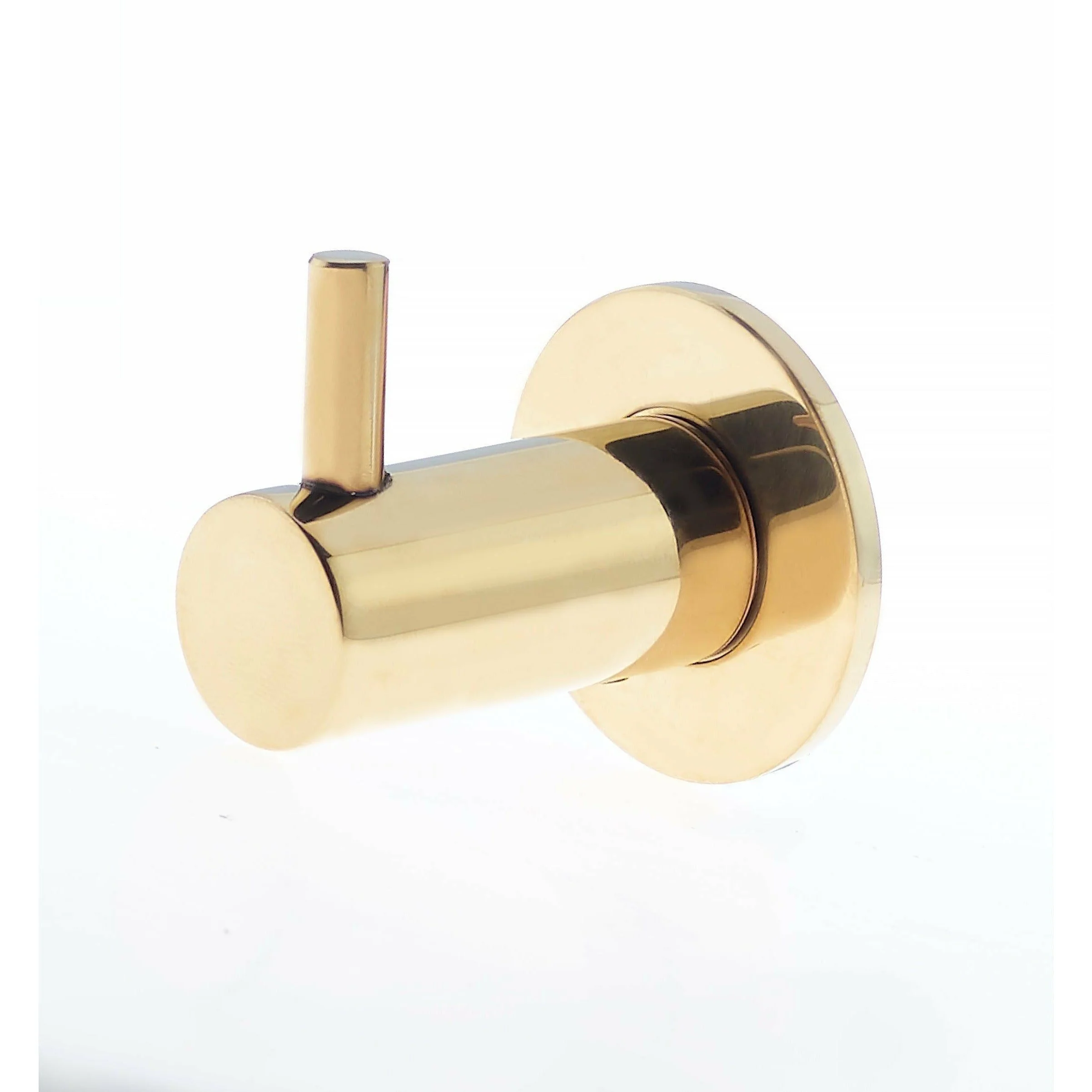 Cubicle Hook On Rose - 46mm Projection 19mm Bar - PVD Brass