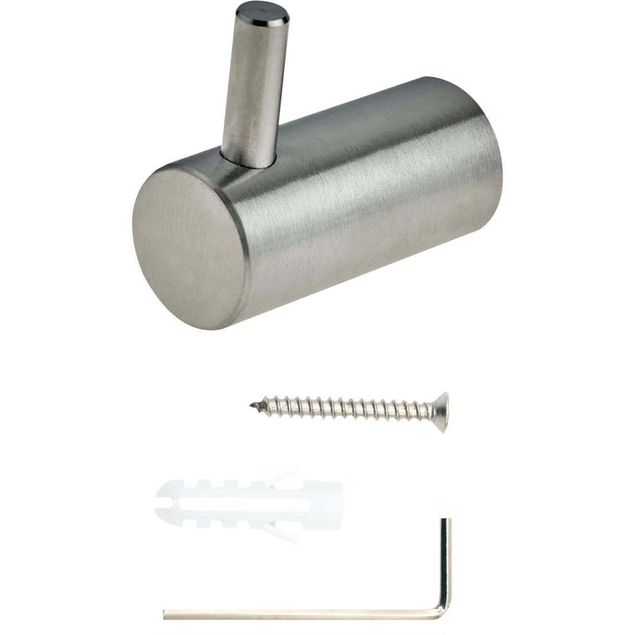 Cubicle Hook On Rose - 36mm Projection 14mm Bar - Satin Stainless - Image 5