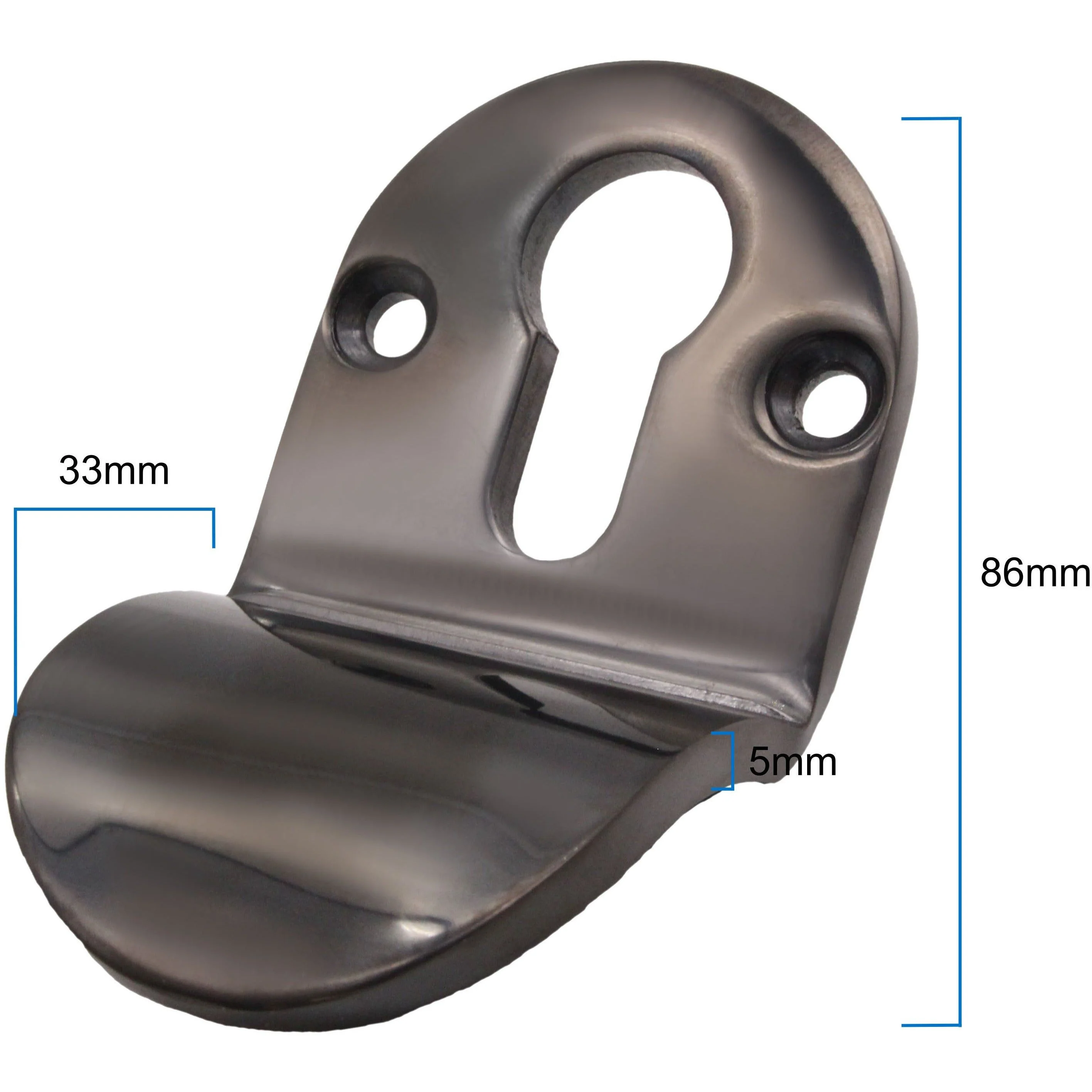 Designer Euro Cylinder Pull Face Fixed - SUS316 - 83x50x5mm - Black Nickel - Image 3
