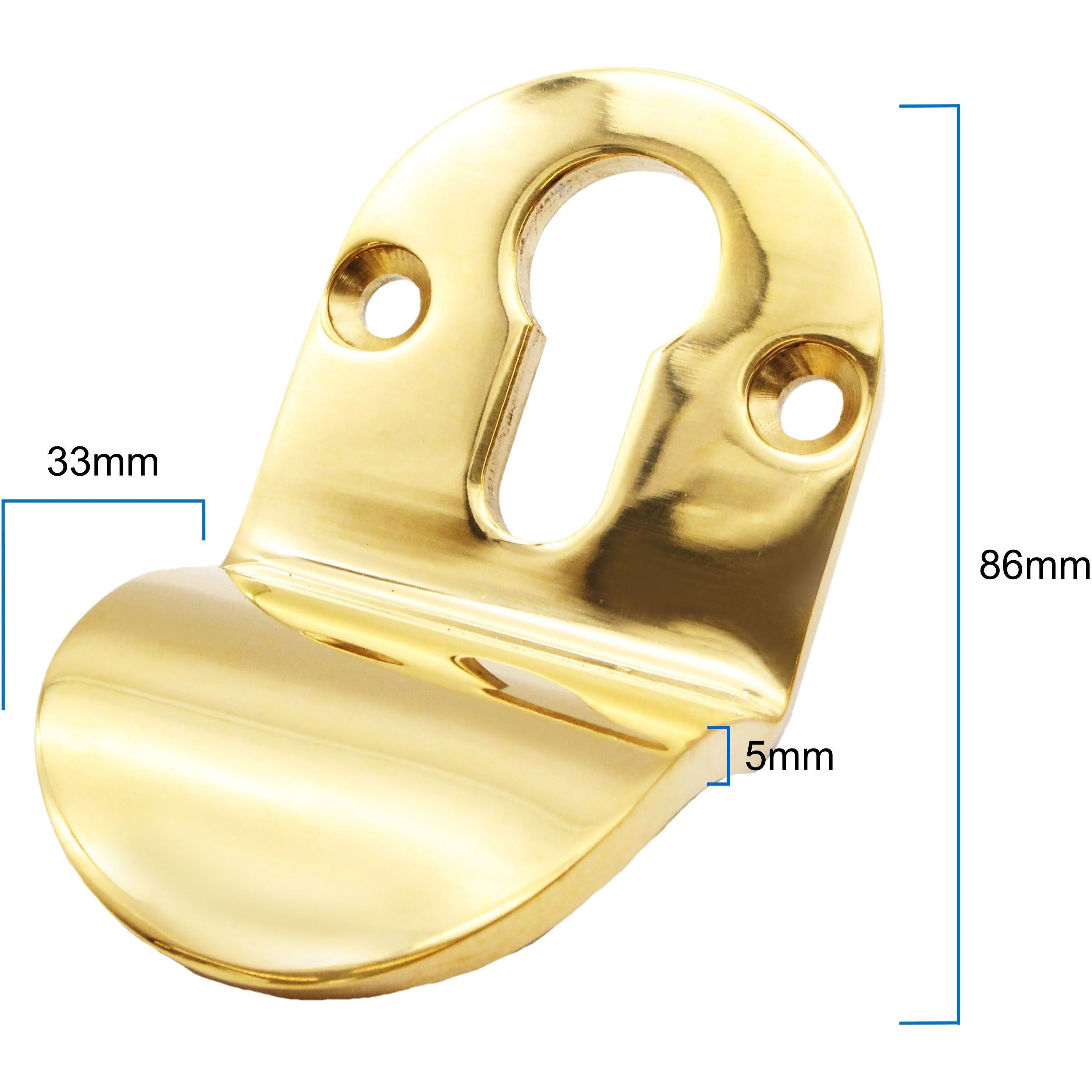 Designer Euro Cylinder Pull Face Fixed - SUS316 - 83x50x5mm - PVD Brass - Image 3