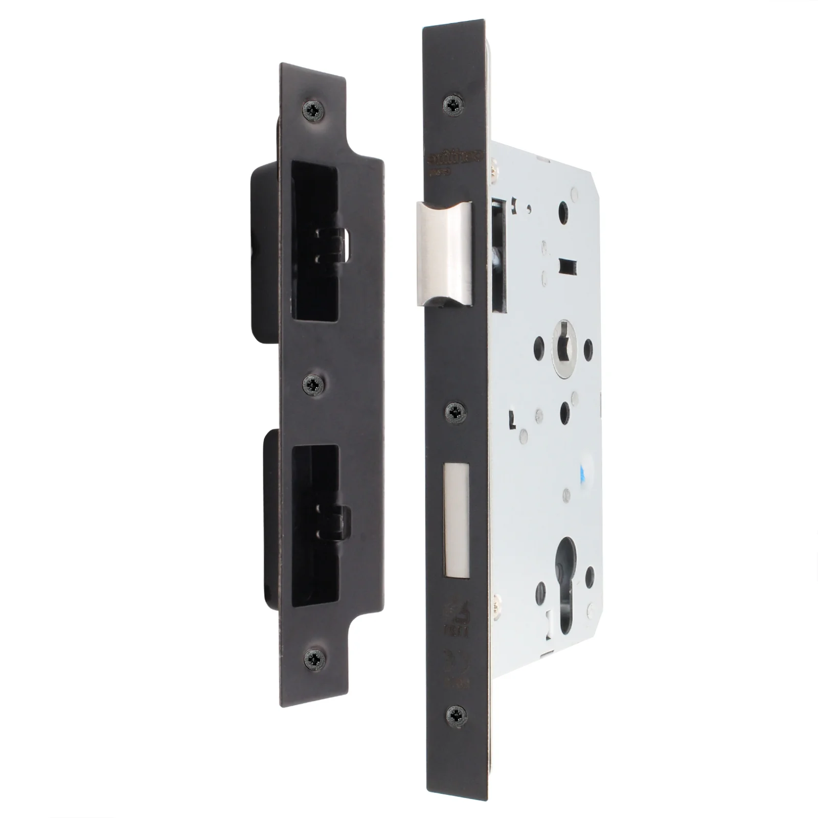 Fire Rated DIN Sashlock - 60mm Backset / 90mm Case / 72mm Centres - Matt Black