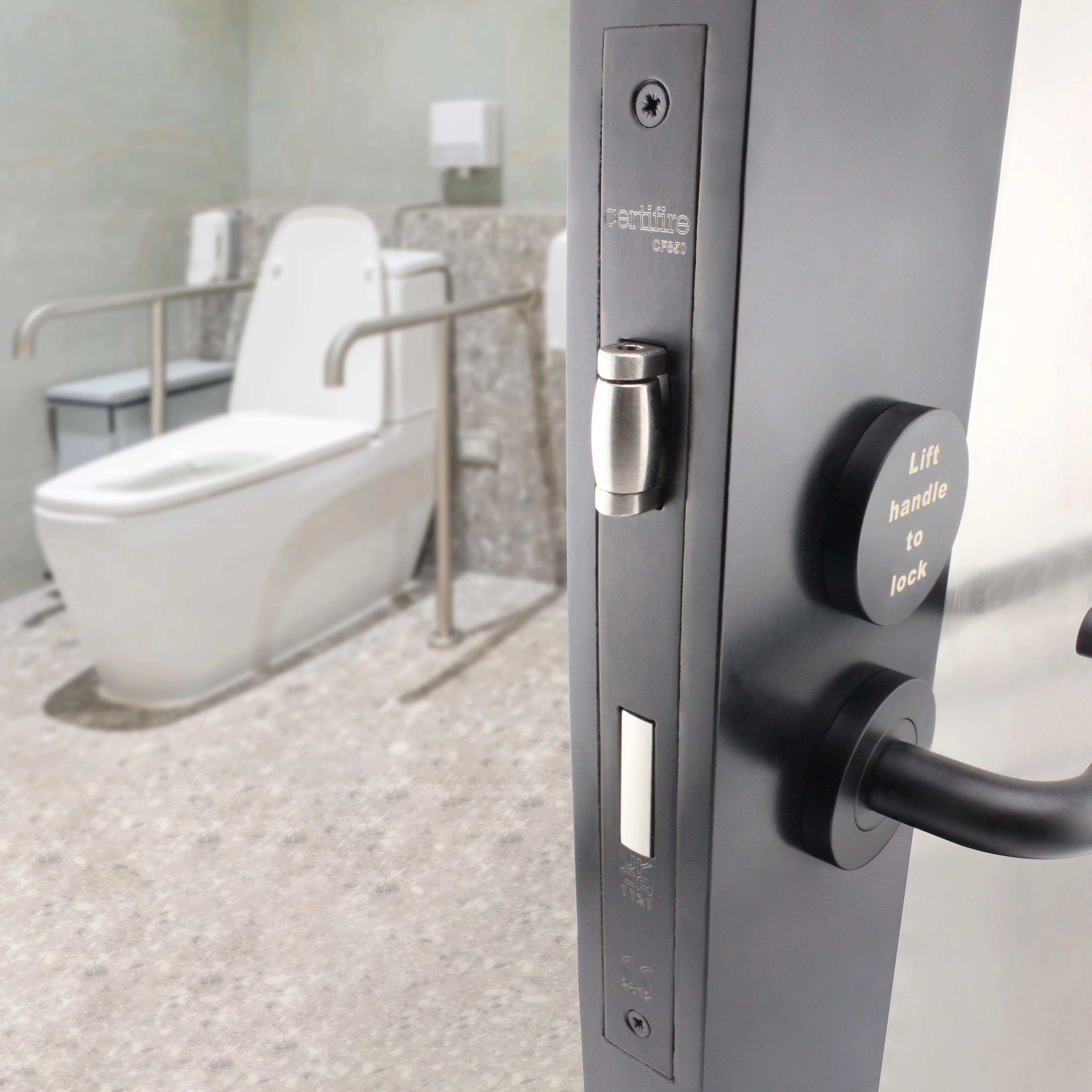 DIN Lift to Lock - 72mm Centres 60mm Backset - Black - Image 6