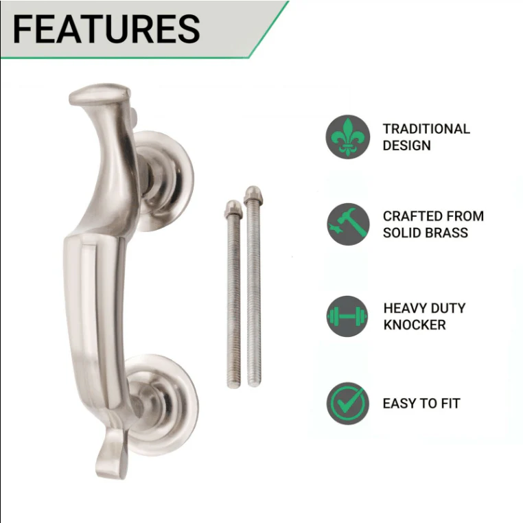 Doctor Door Knocker Slimline Satin Nickel - Image 4