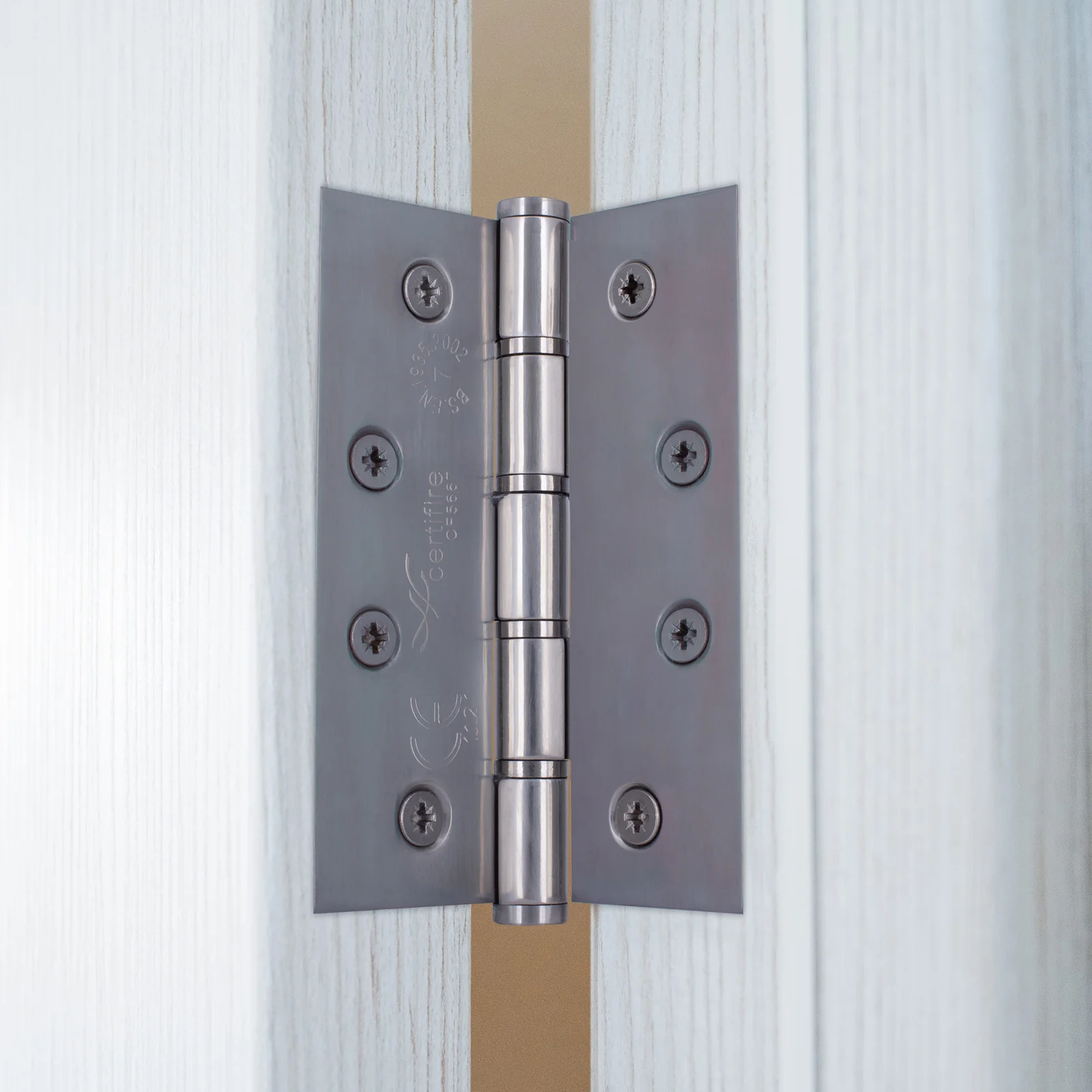 Door Hinges Grade 7 Stainless Steel Washered - 76x50.8x2mm - Polished Stainless - Case of 40 Pairs - Image 5
