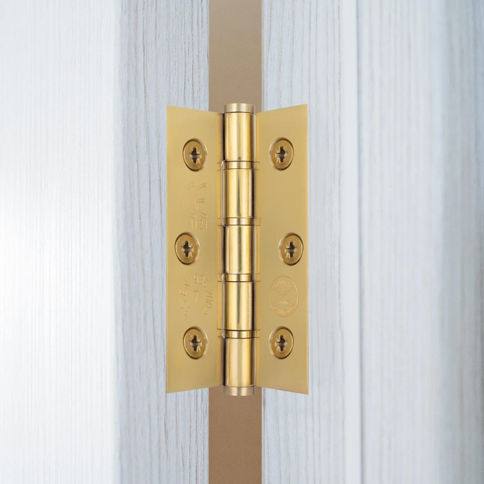 Door Hinges Grade 7 Stainless Steel Washered - 76x51x2mm - PVD Brass - Case of 40 Pairs - Image 5