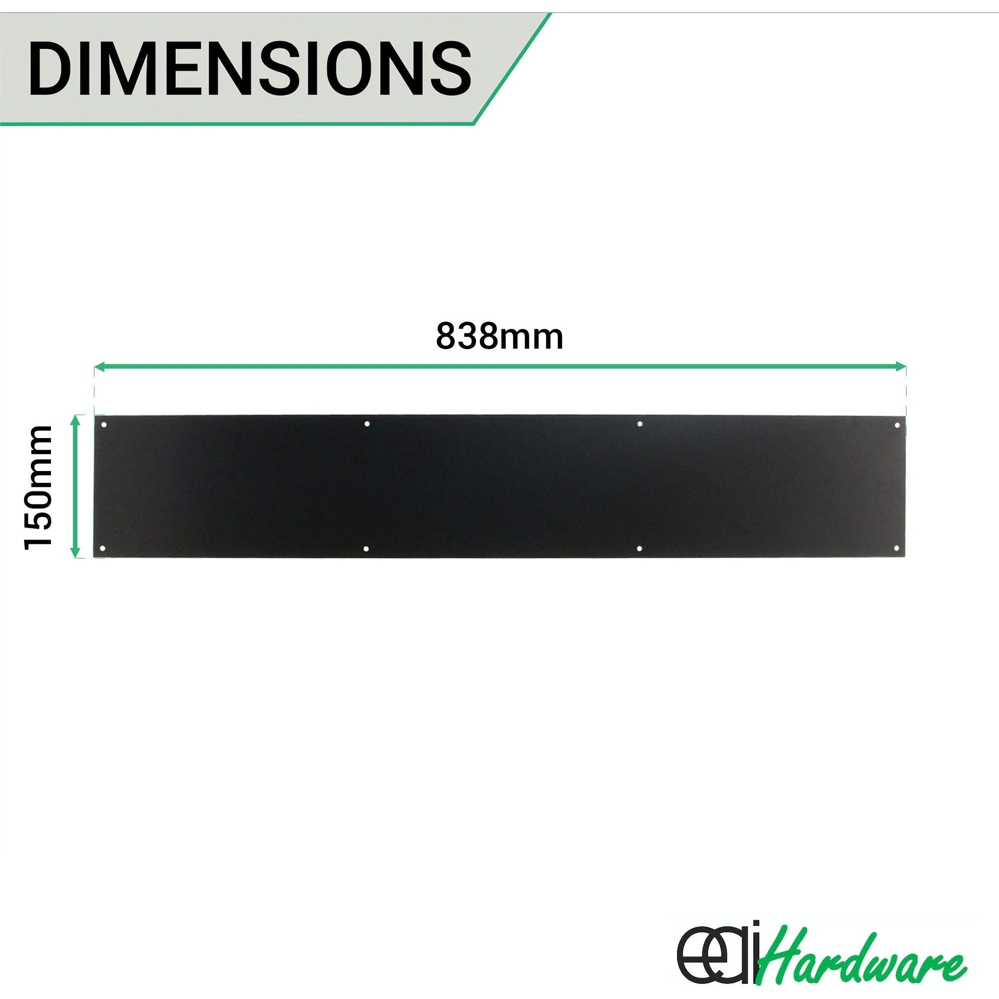 Door Kick Plate - 838 x 150 x 1.2mm - Matt Black - Image 3