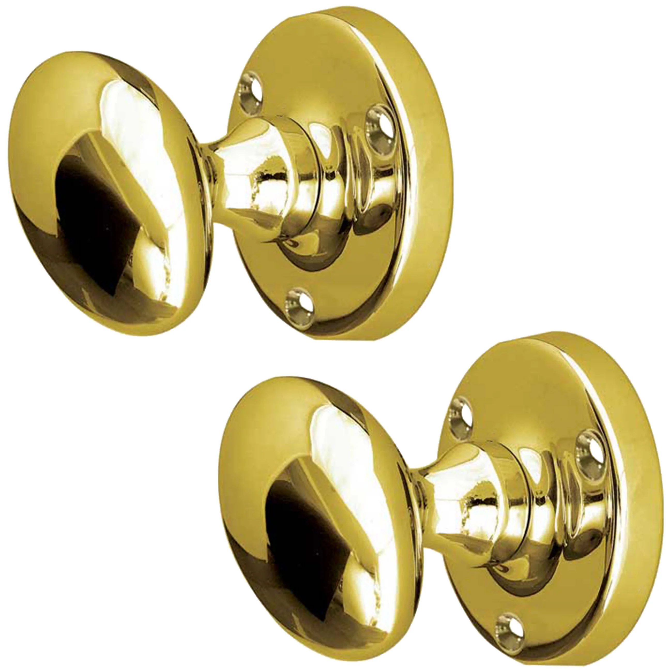Oval Polished Brass Mortice Door Knob