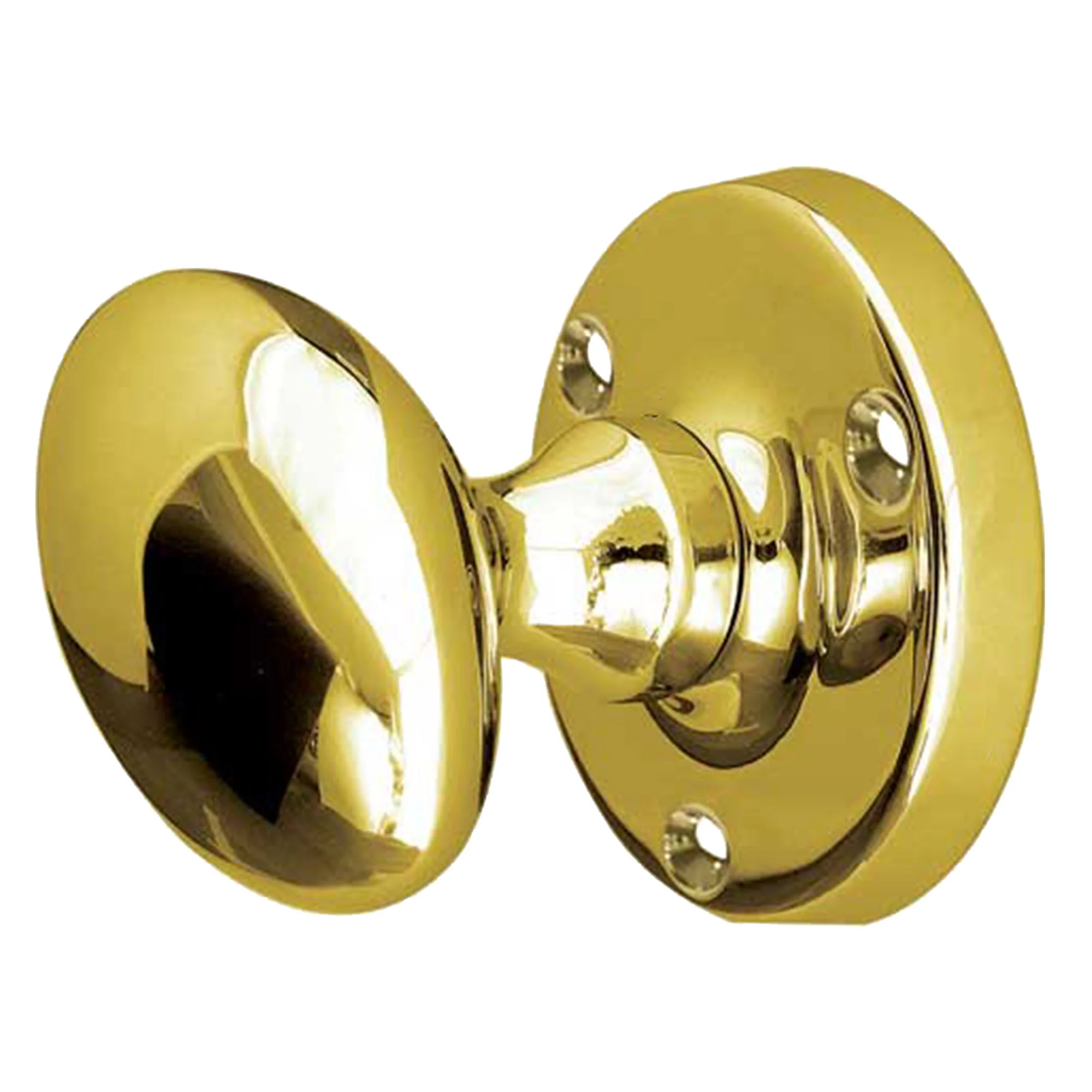 Oval Polished Brass Mortice Door Knob - Image 3