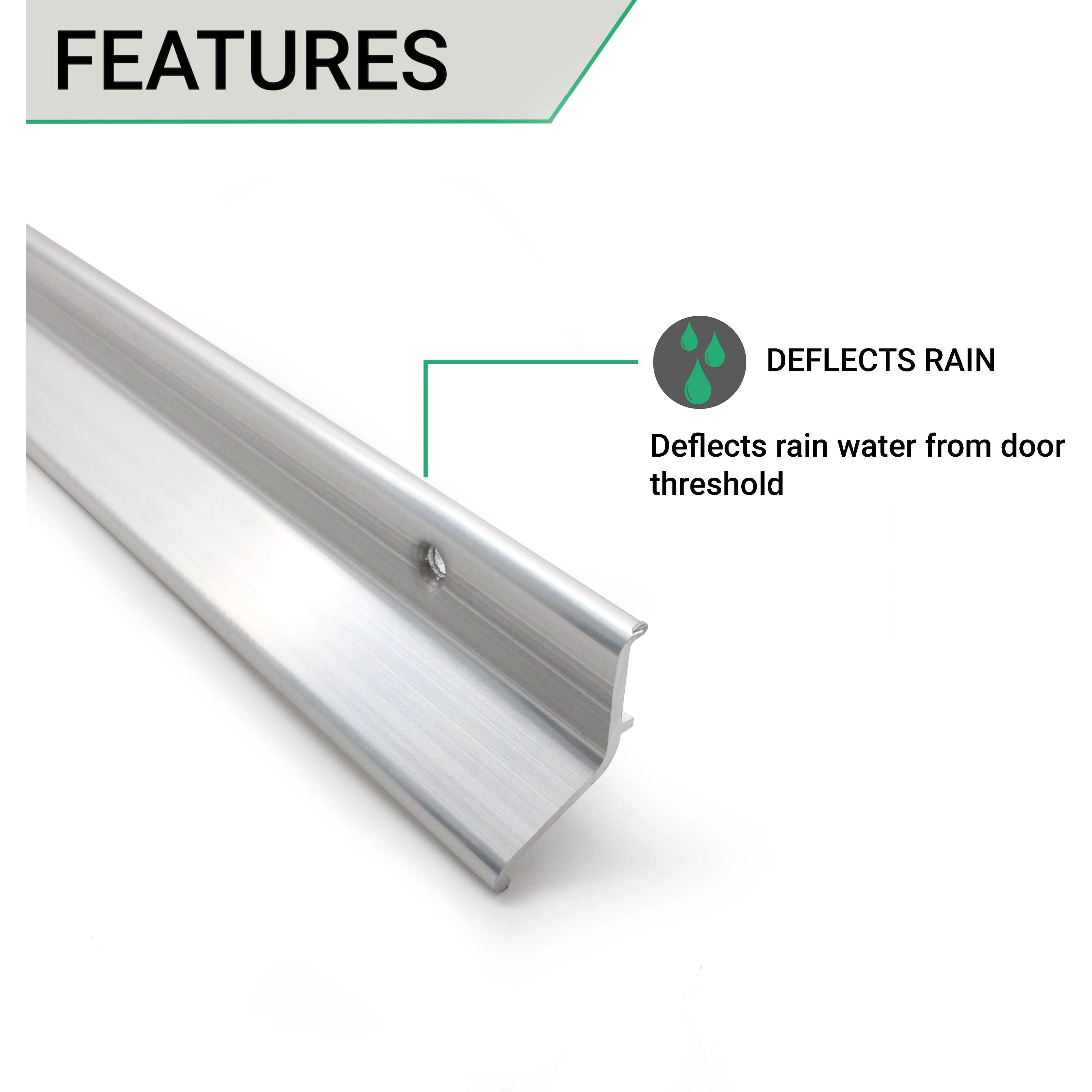 Door Rain Deflector - 914mm - Aluminium - Image 3