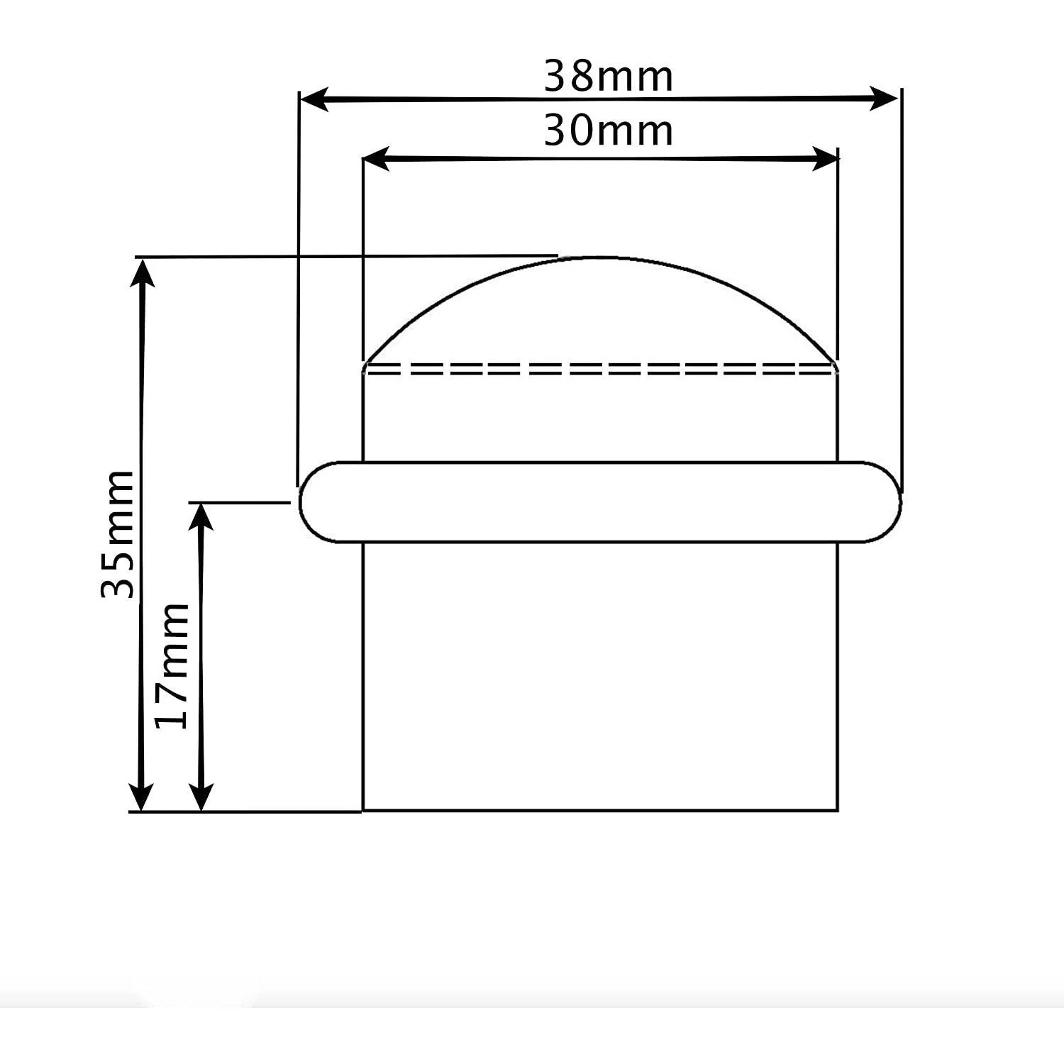 Dome Top Floor Mounted Door Stop - 30mm Diameter - Matt Black - Image 2