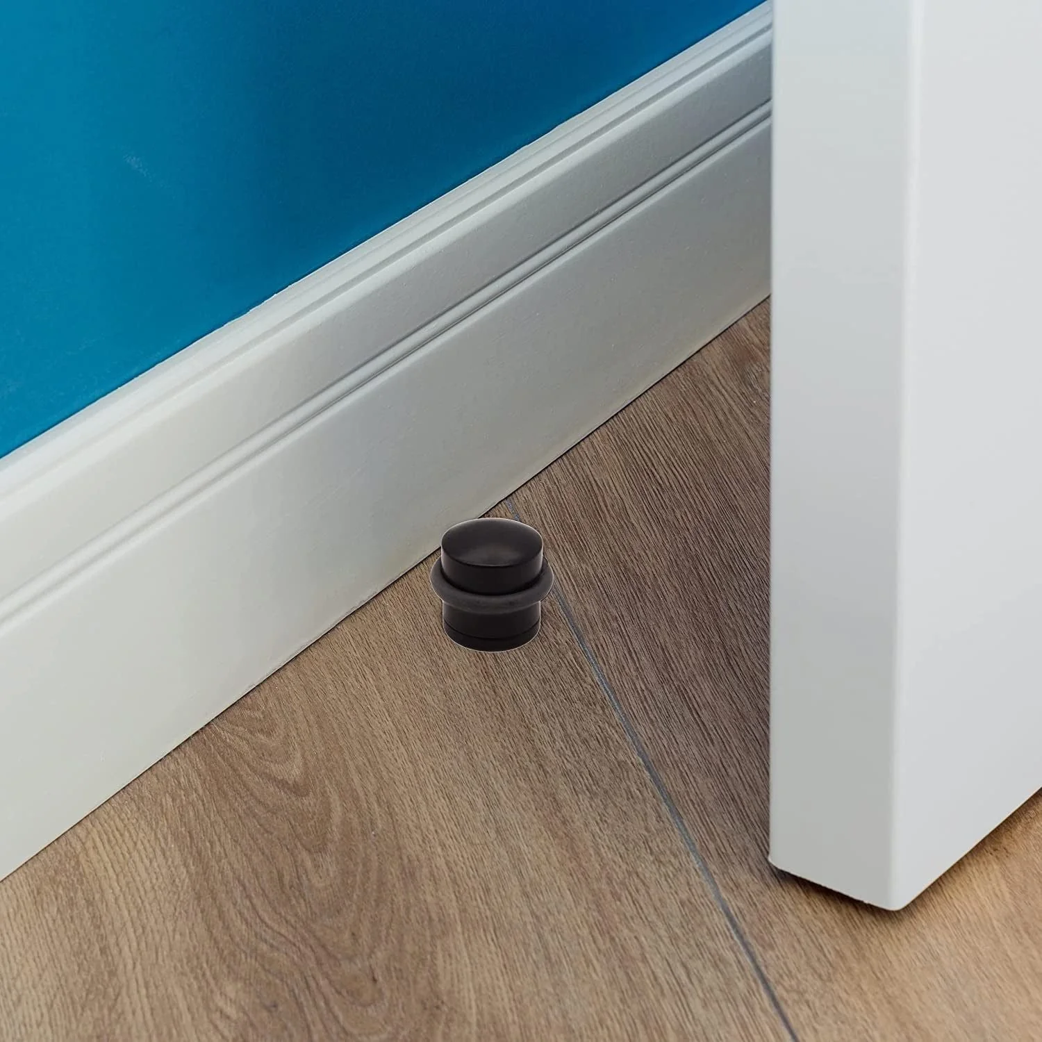 Dome Top Floor Mounted Door Stop - 30mm Diameter - Matt Black - Image 3