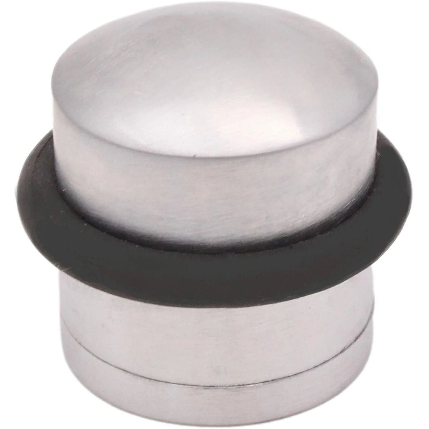 Dome Top Floor Mounted Door Stop - 30mm Diameter - Satin Chrome