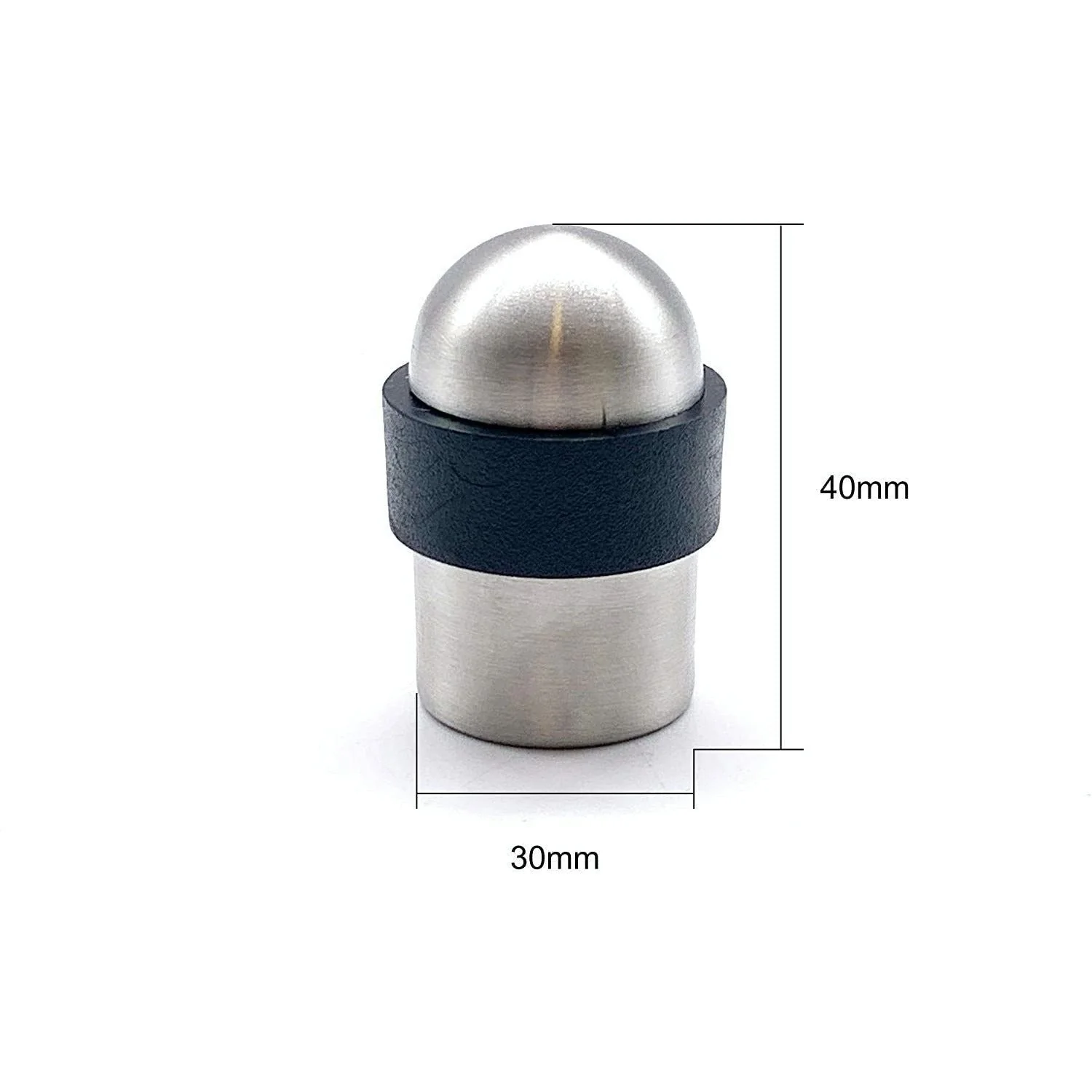 Floor Mounted Dome Door Stop - 30mm Diameter - Satin Stainless Steel - Image 2