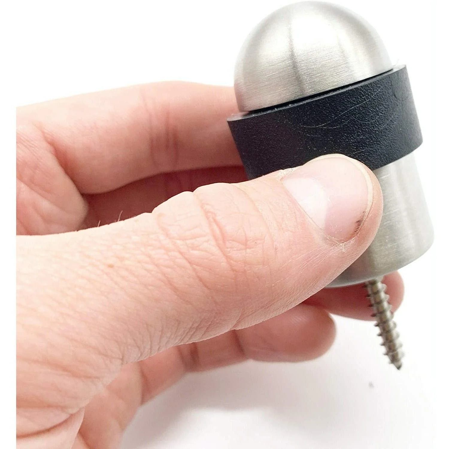 Floor Mounted Dome Door Stop - 30mm Diameter - Satin Stainless Steel - Image 4