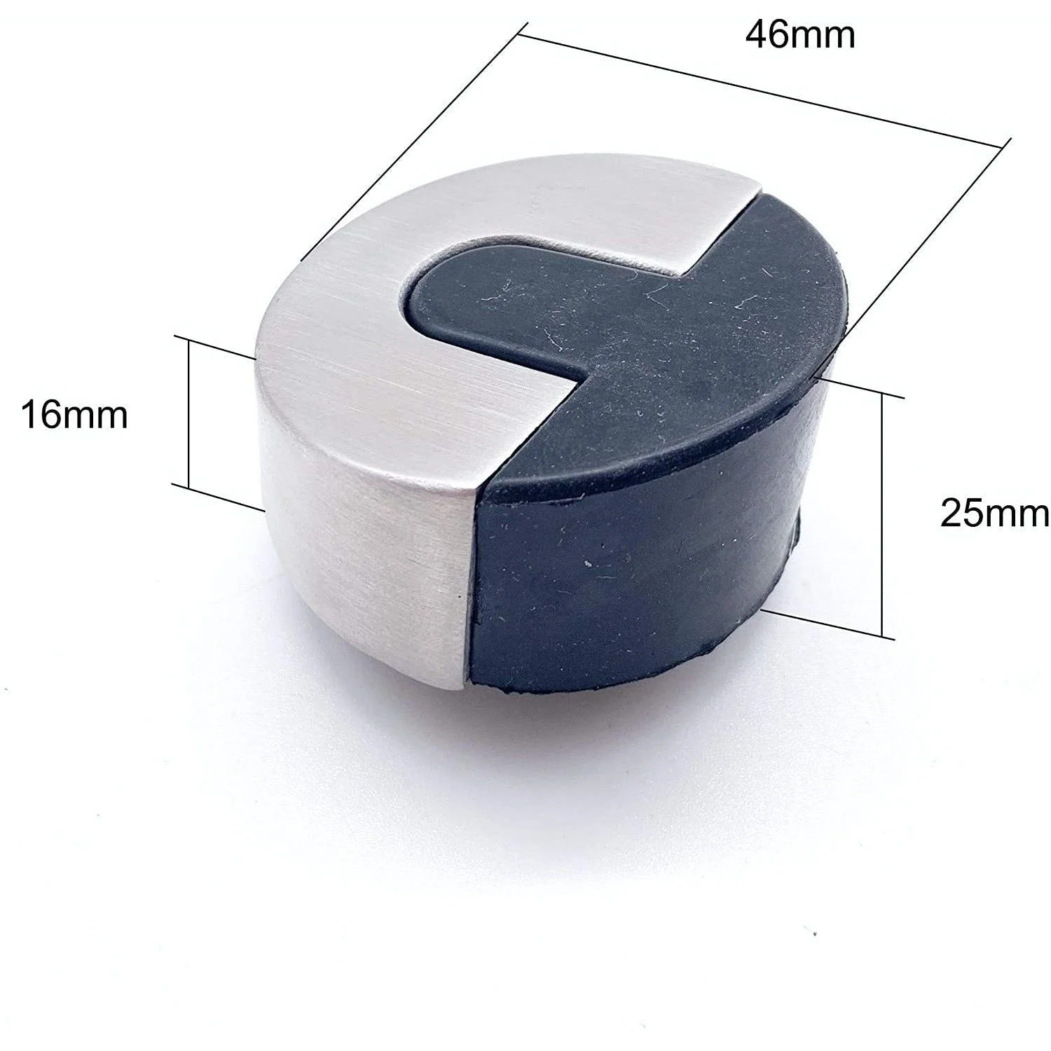 Round Floor Mounted Door Stop - 45mm - Satin Stainless Steel - Image 2