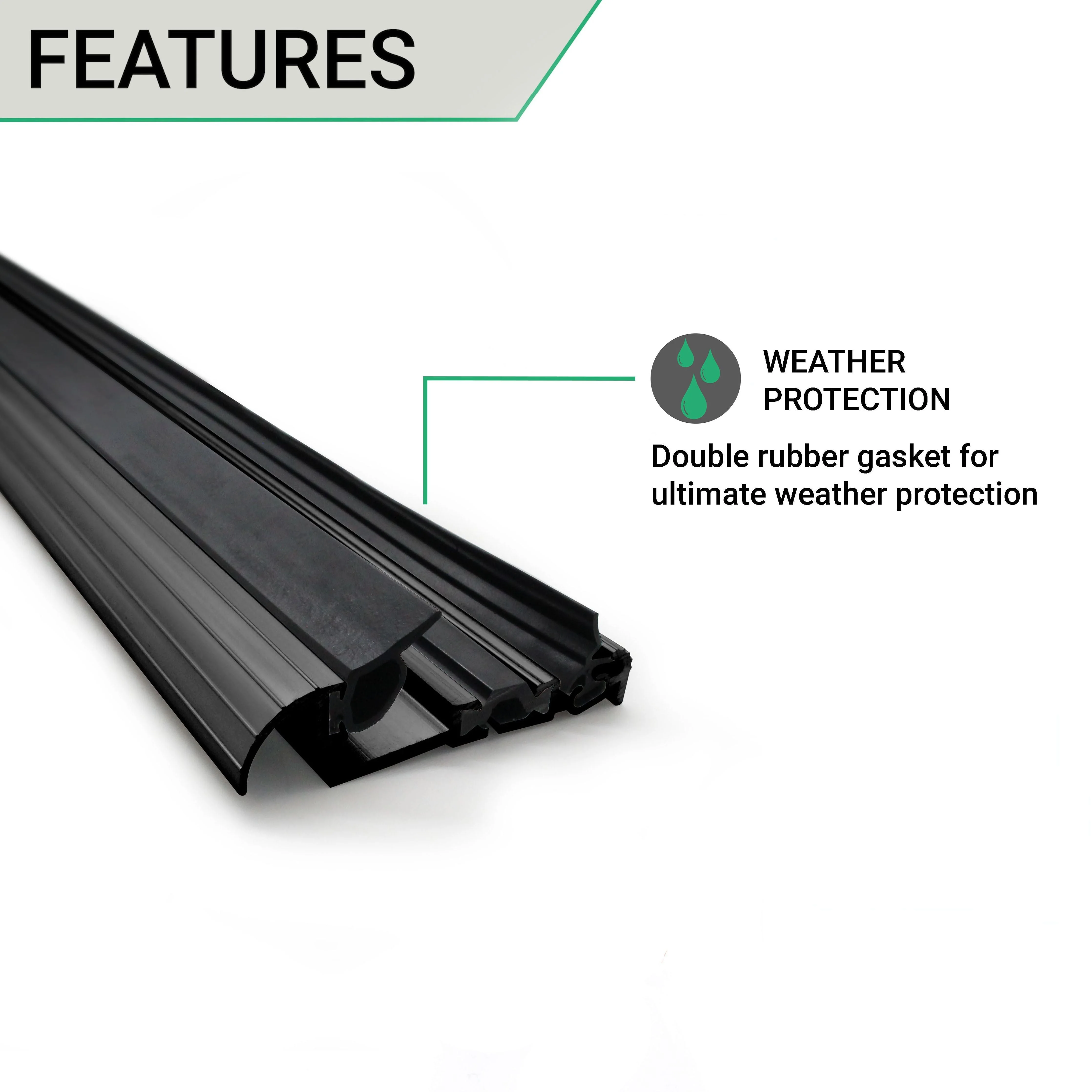 Door Threshold Seal - 44mm Inward Opening - 1829mm - Black - Image 3