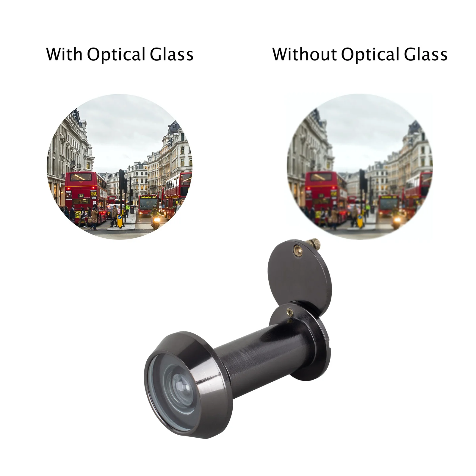 Fire Rated Door Viewer 200 Degree Glass Lens - 14mm Dia. - 35-55mm Doors - Black Nickel - Image 5