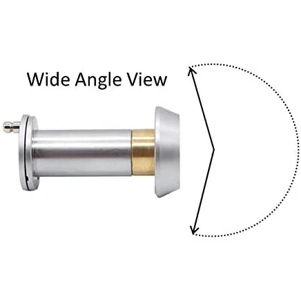 Fire Rated Door Viewer 200 Degree Glass Lens - 14mm Dia. - 35-55mm Doors - Satin Chrome - Image 6