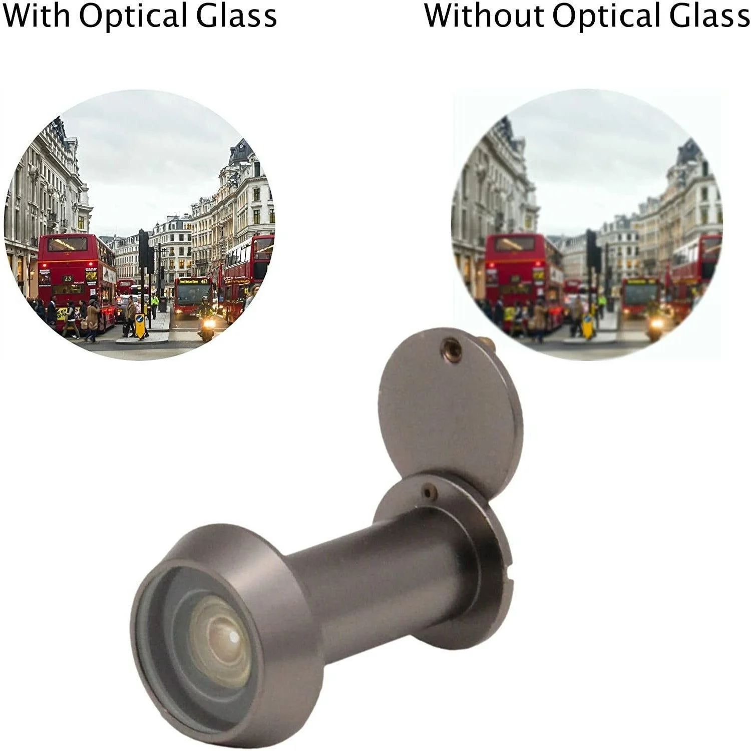 Fire Rated Door Viewer 200 Degree Glass Lens - 14mm Dia. - 50-75mm Doors -  Dark Bronze - Image 4