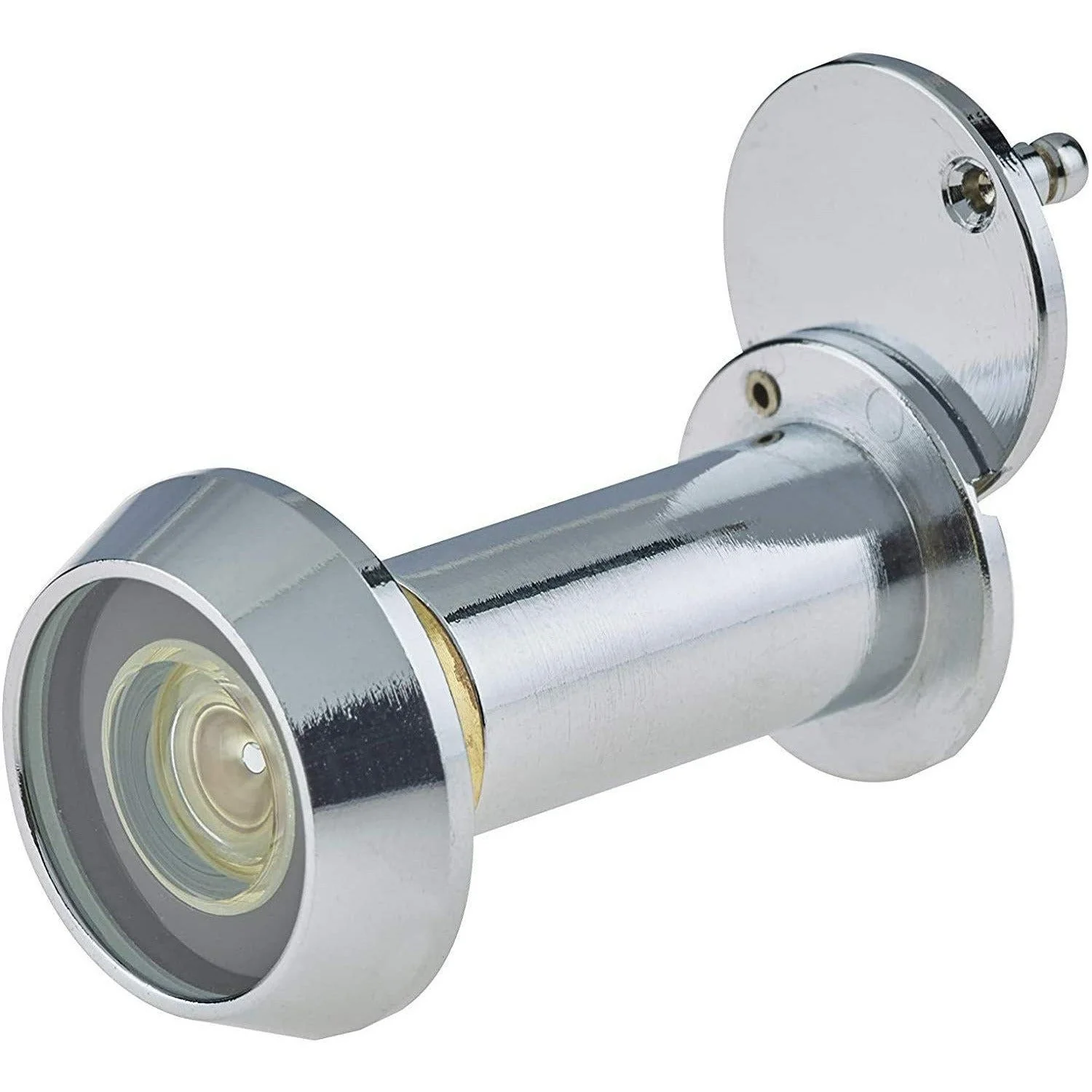 Fire Rated Door Viewer 200 Degree Glass Lens - 14mm Dia. - 50-75mm Doors - Polished Chrome