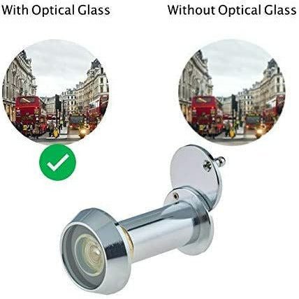 Fire Rated Door Viewer 200 Degree Glass Lens - 14mm Dia. - 35-55mm Doors -  Polished Chrome - Image 4