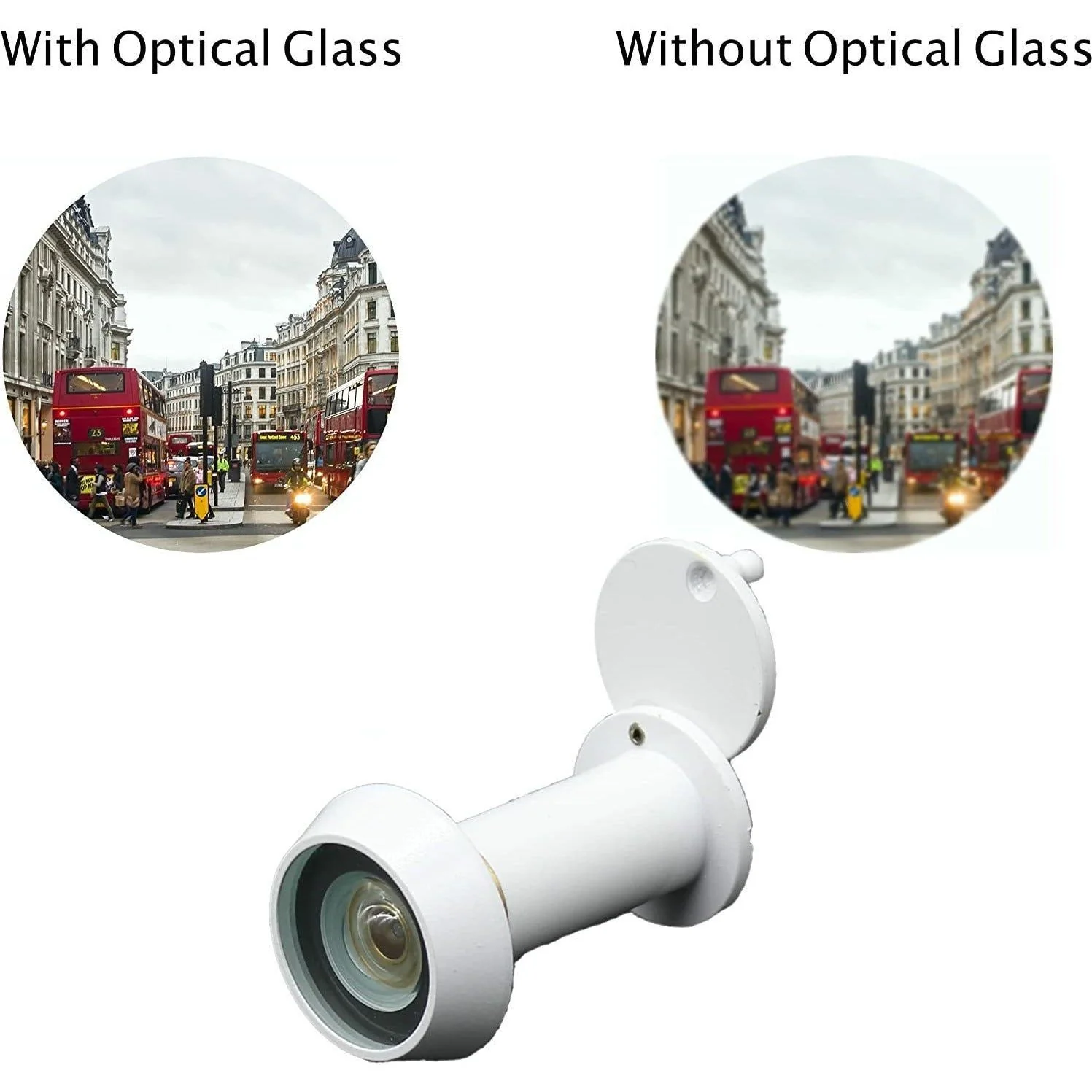 Fire Rated Door Viewer 200 Degree Glass Lens - 14mm Dia. - 35-55mm Doors - White - Image 4