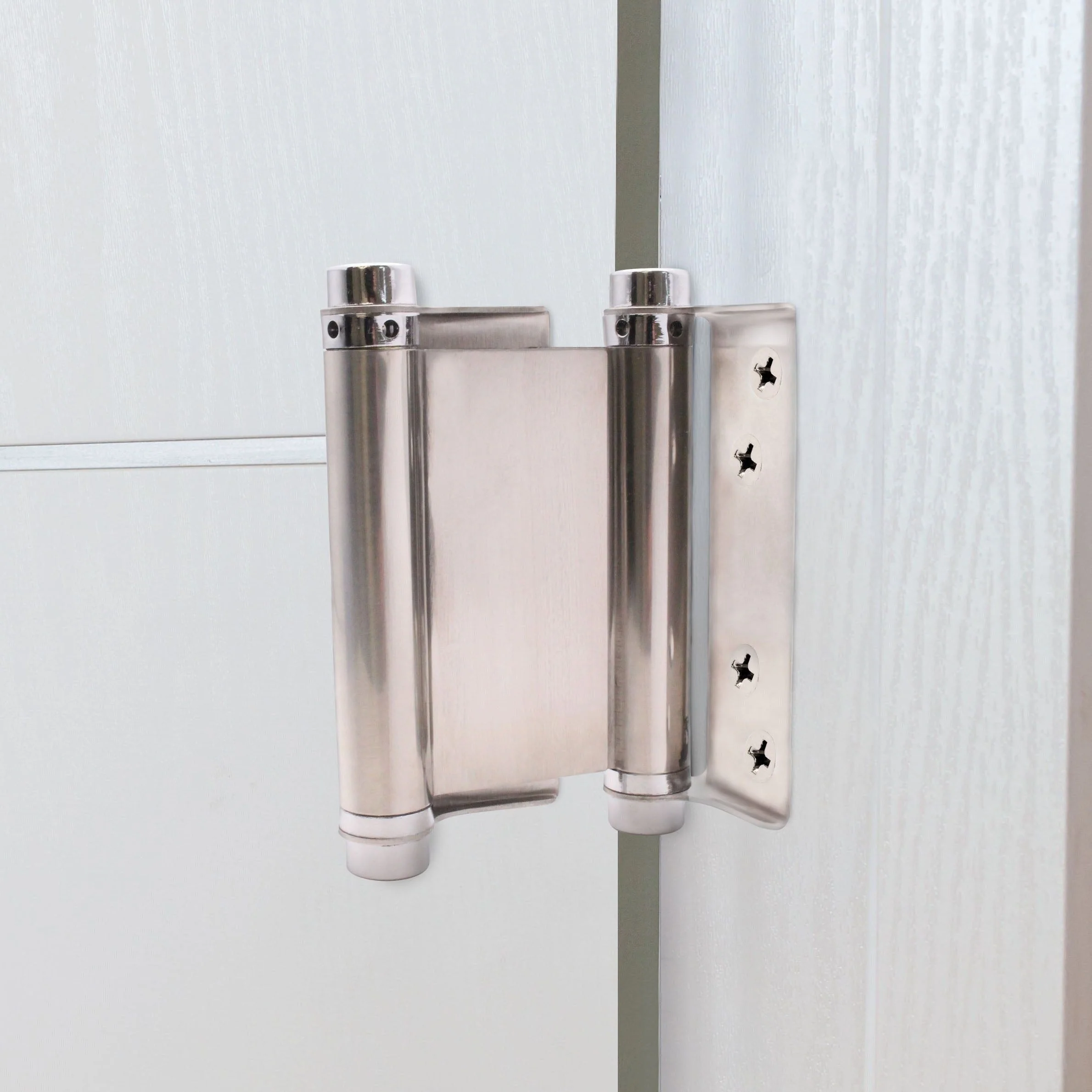 Double Action Spring Hinges 4" Stainless Steel - 102mm - Satin - Pair - Including Screws - Image 8