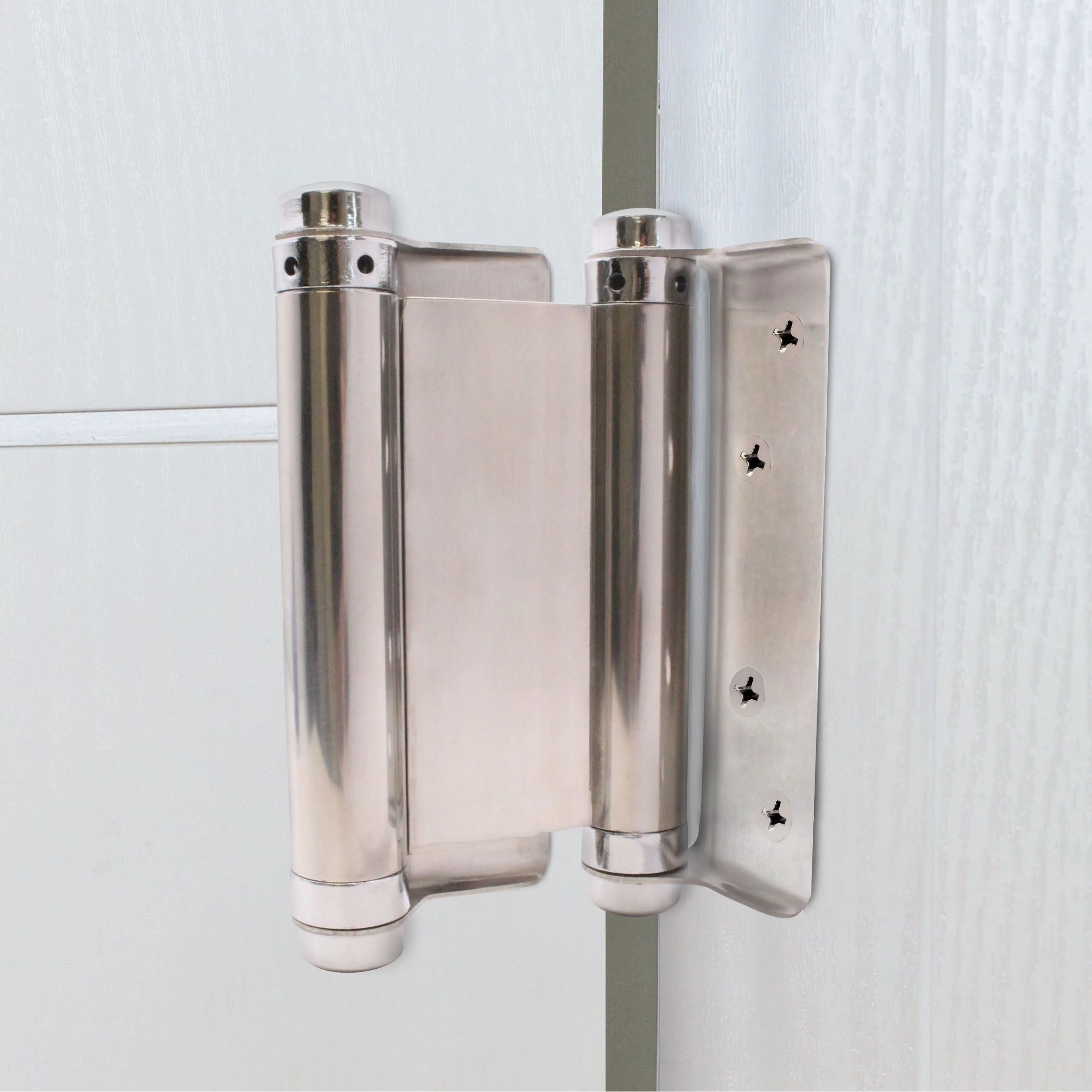 Double Action Spring Hinges 5" Stainless Steel - 127mm - Satin - Pair - Including Screws - Image 8