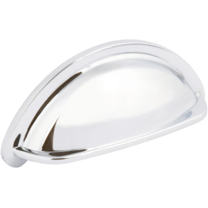Drawer Cabinet Cup Pull Handle 76mm c/c Desk Pull Polished Chrome INCLUDING FIXINGS - Image 4