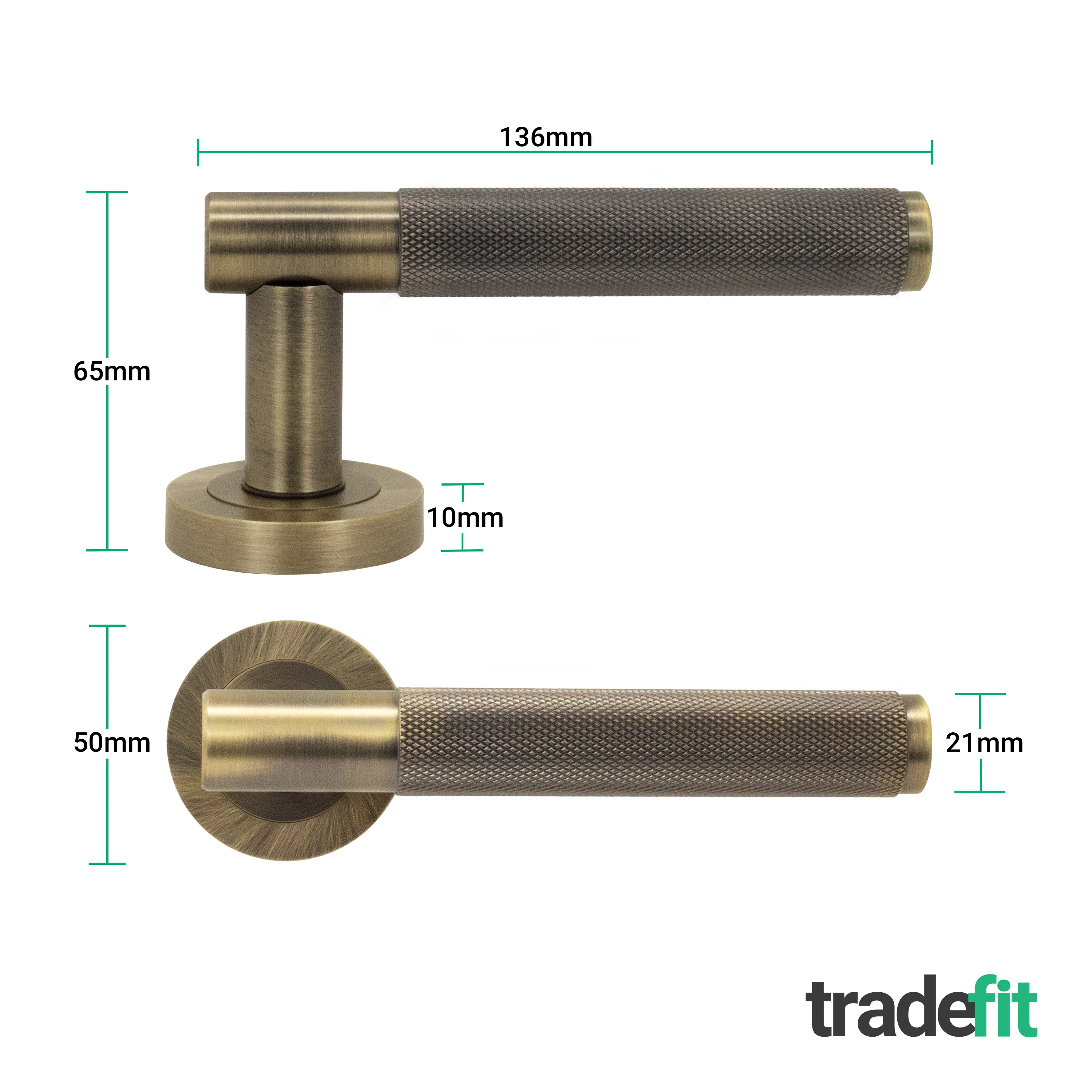 Dumont Antique Brass Lever on Rose Door Handle Kit - Medium Duty FD30/60 - 80mm Euro Sashlock and Double Cylinder - Keyed Alike - Image 4