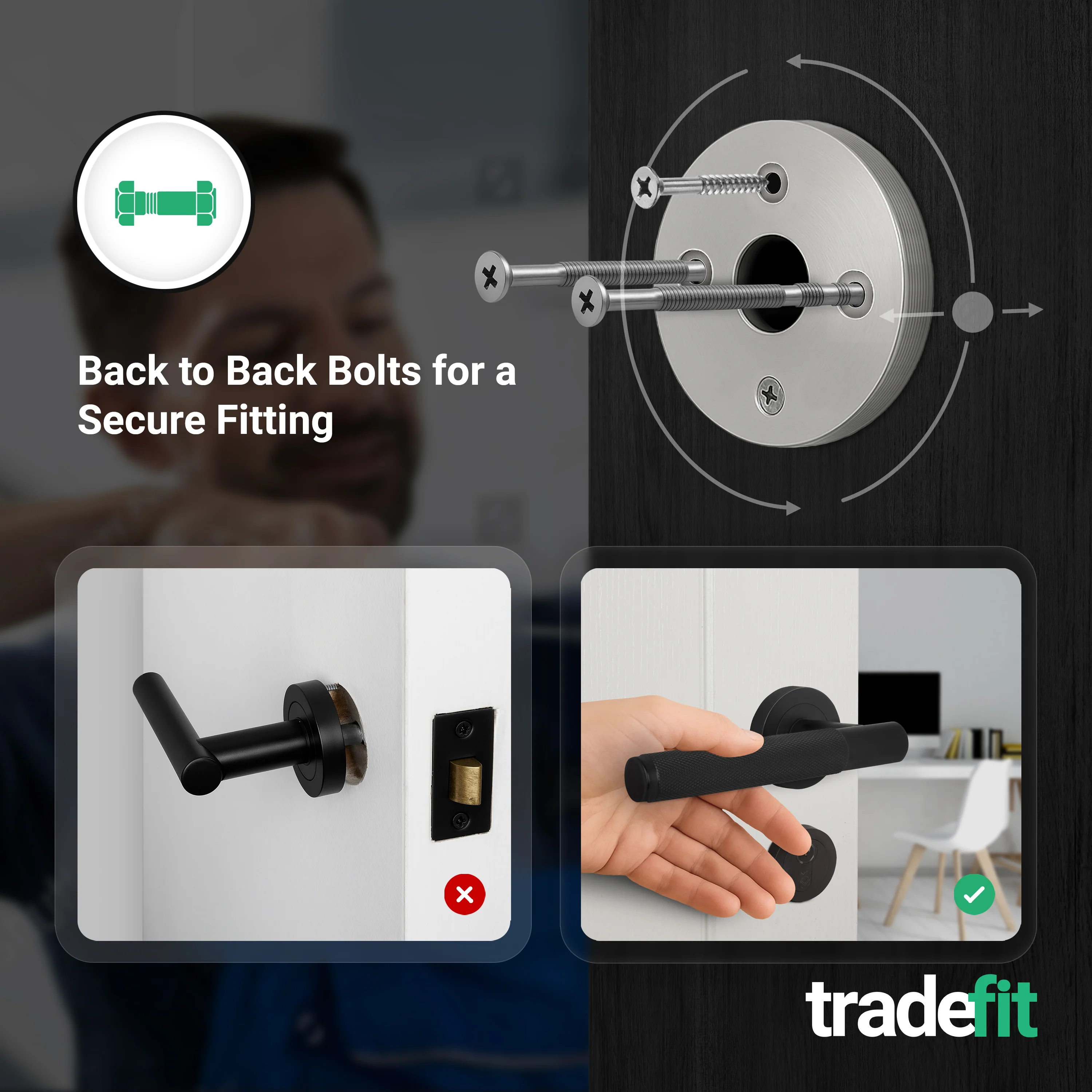 Dumont Matt Black Lever on Rose Door Handle Kit - Medium Duty FD30/60 - 80mm Euro Sashlock and Double Cylinder - Master Keyed - Image 11