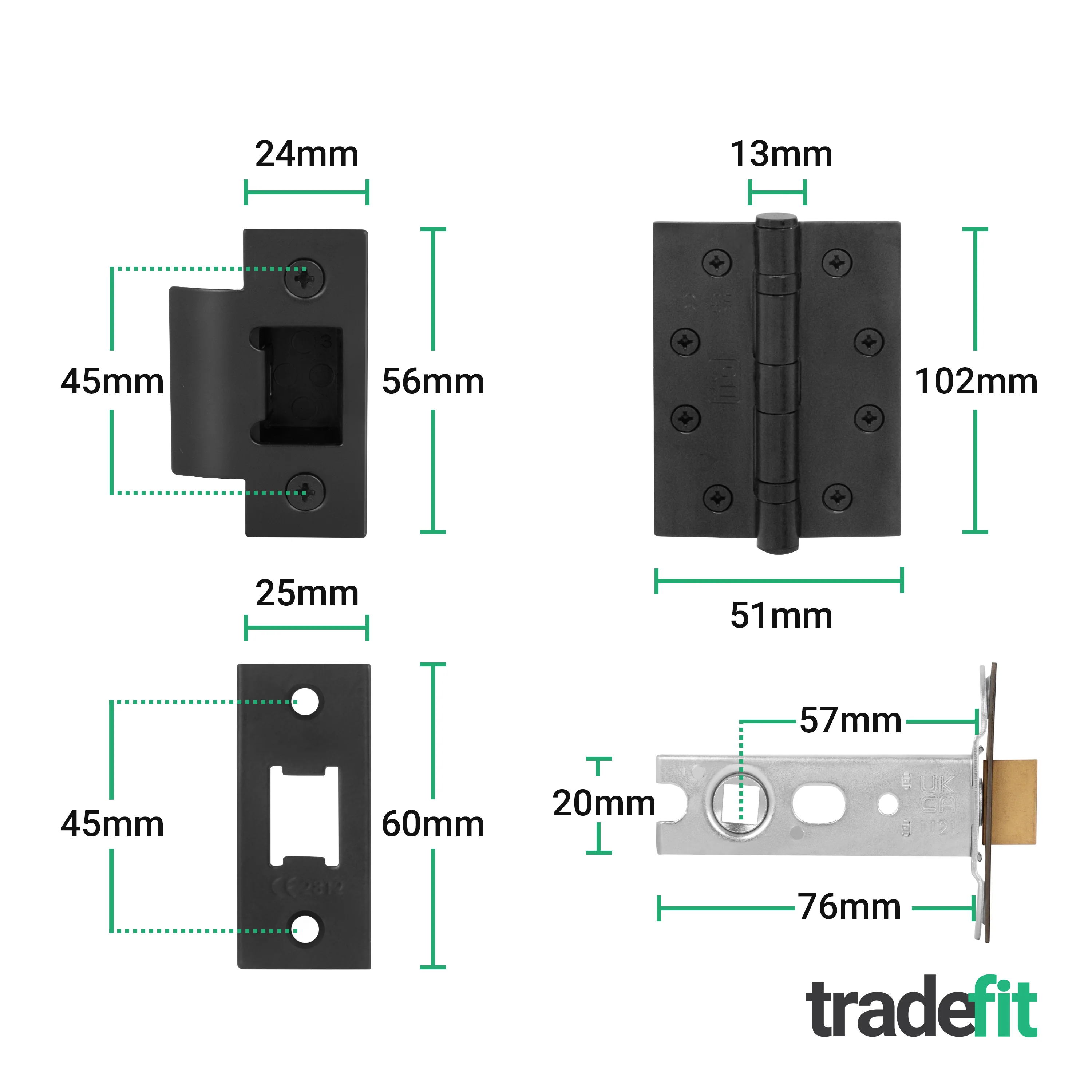 Dumont Matt Black Lever on Rose Door Handle Kit - Medium Duty FD30/60 - 80mm Euro Sashlock and Double Cylinder - Master Keyed - Image 5