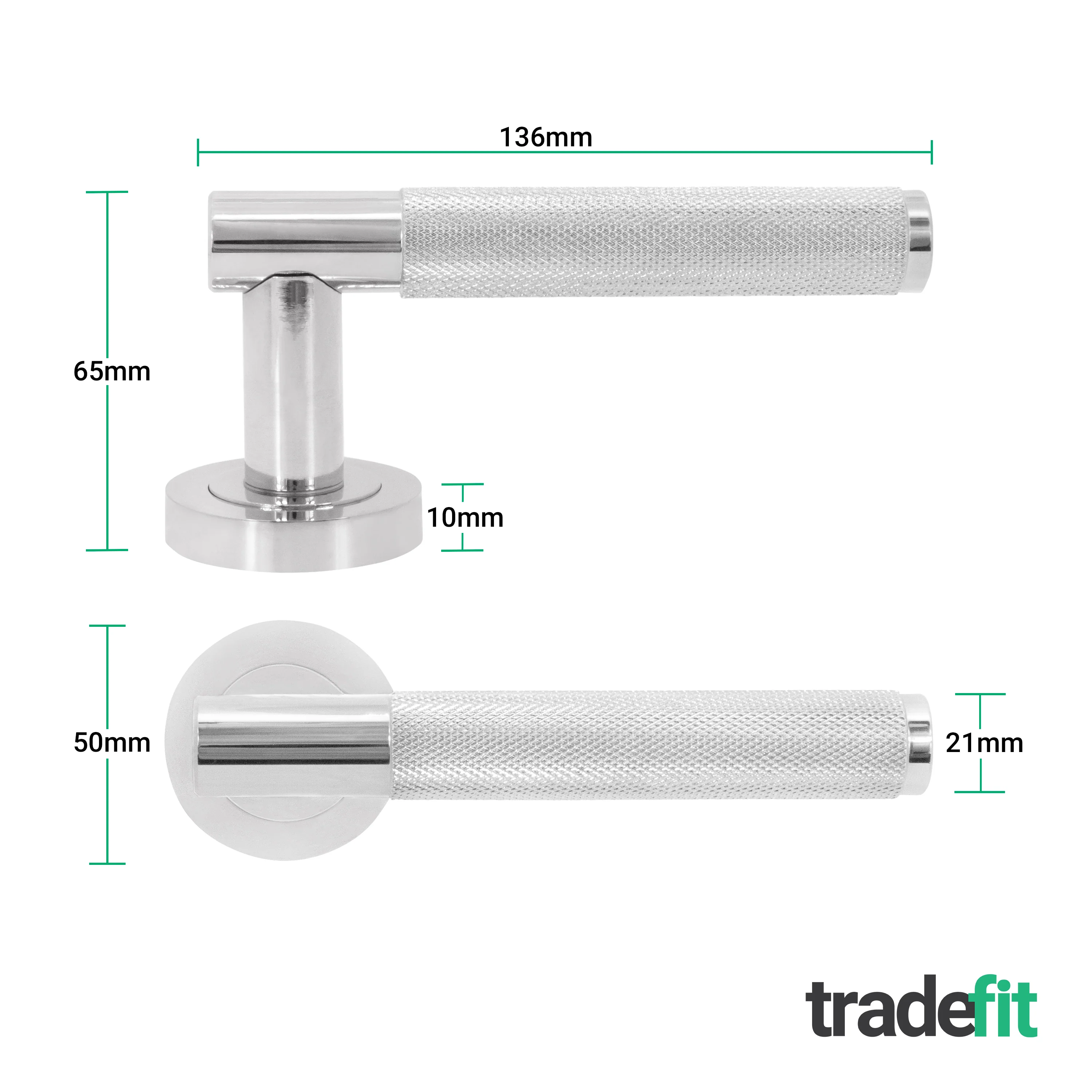 Dumont Polished Chrome Lever on Rose Door Handles - Heavy Duty - FD30/60 Rated - Image 4